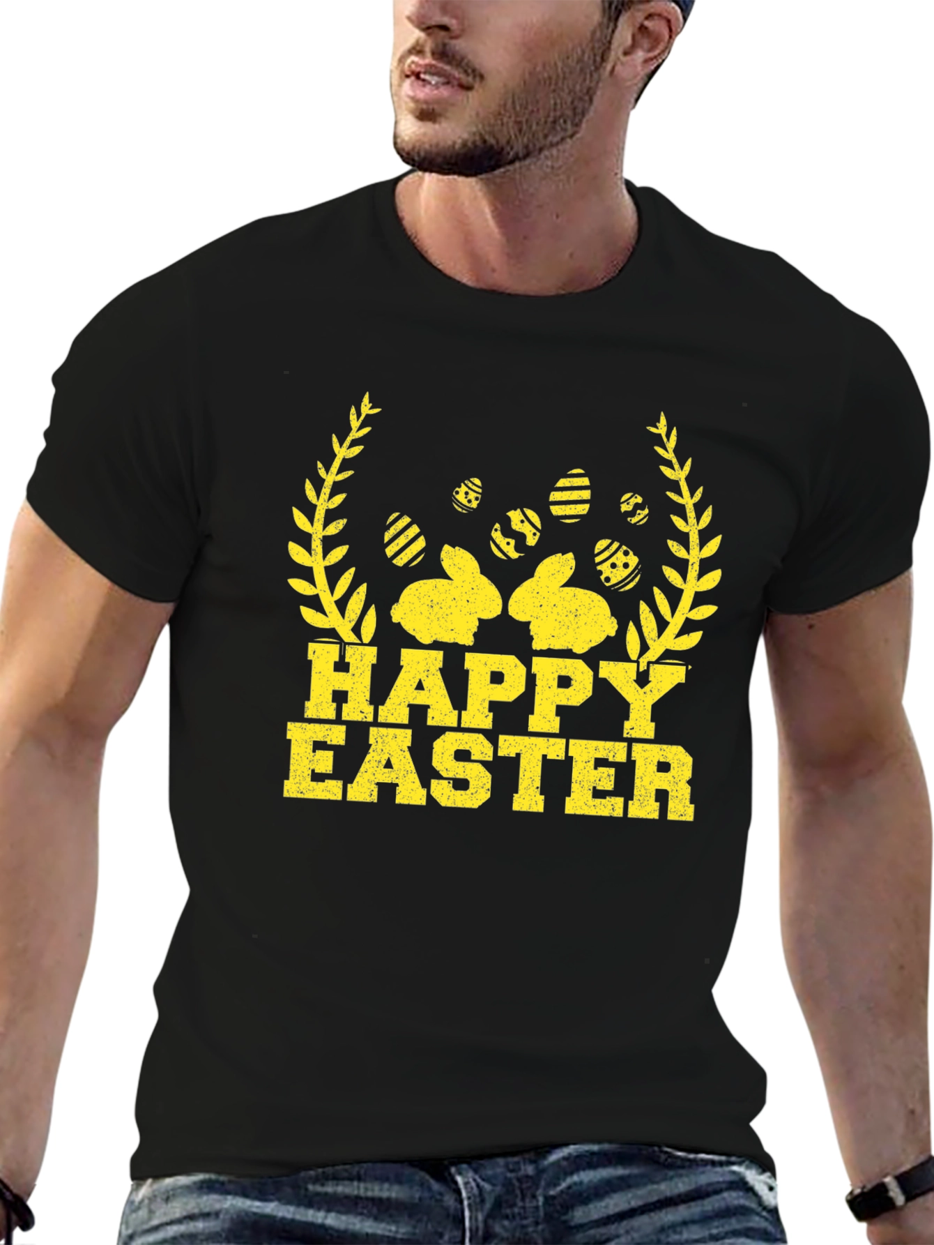 Happy Easter Bunny & Egg Graphic T-Shirt