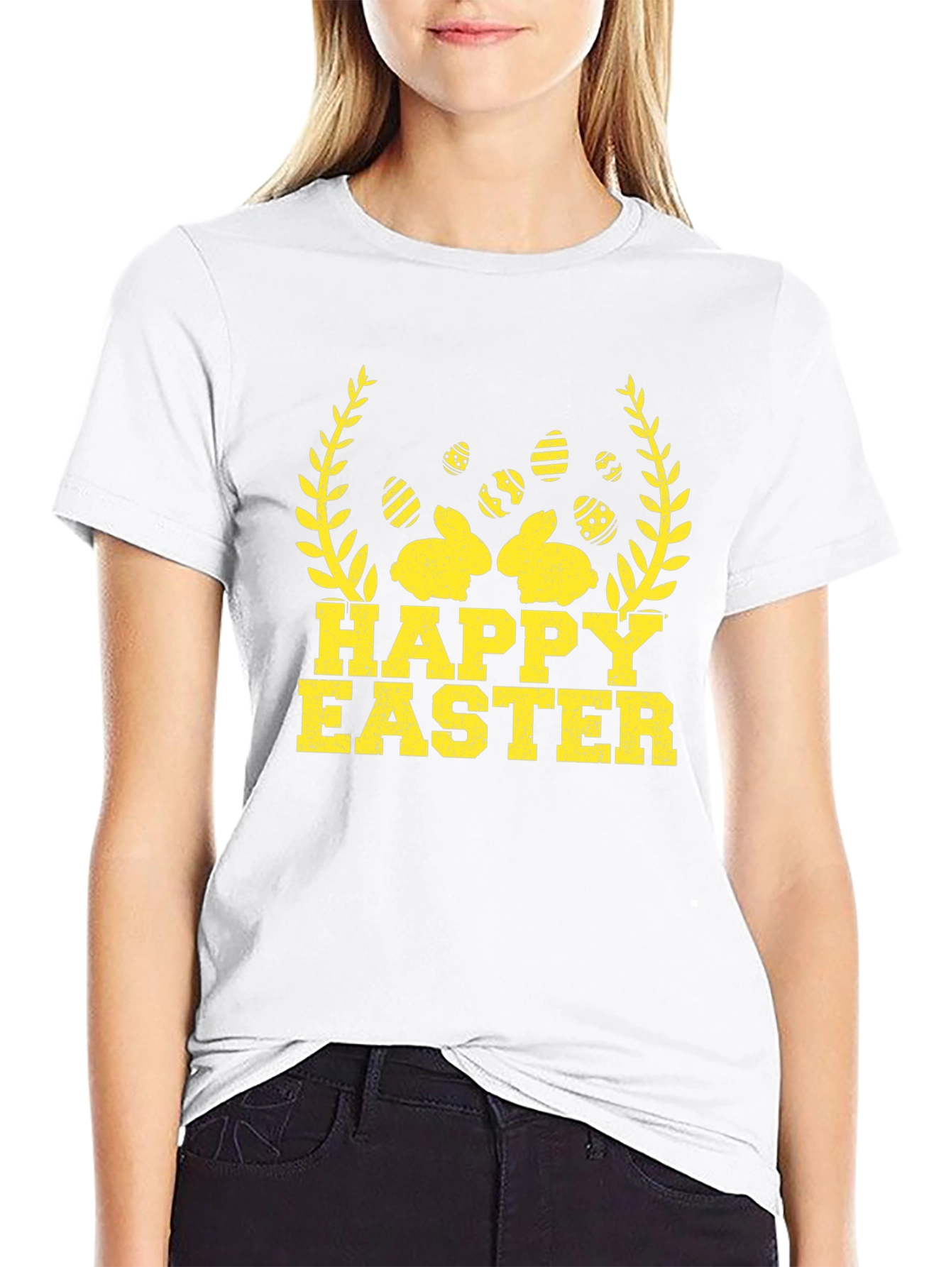 Happy Easter Bunny & Egg Graphic T-Shirt