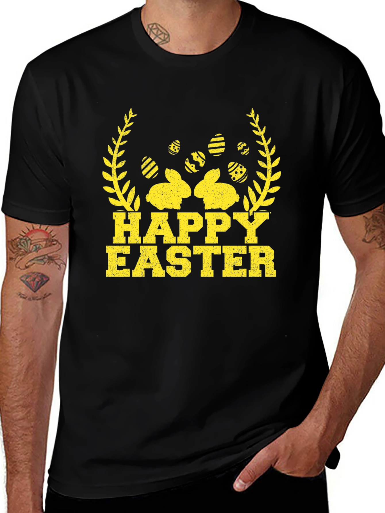 Happy Easter Bunny & Egg Graphic T-Shirt
