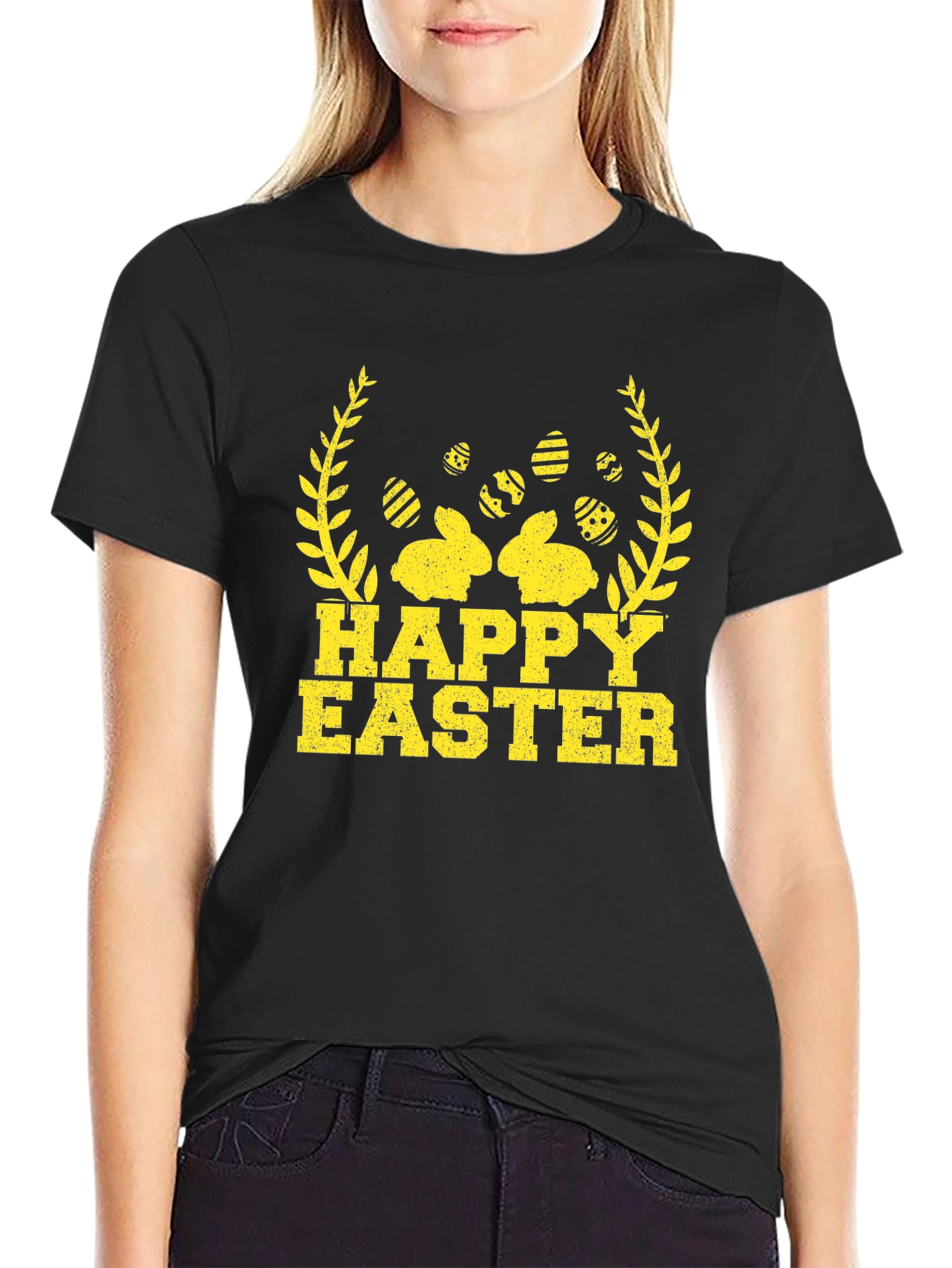 Happy Easter Bunny & Egg Graphic T-Shirt