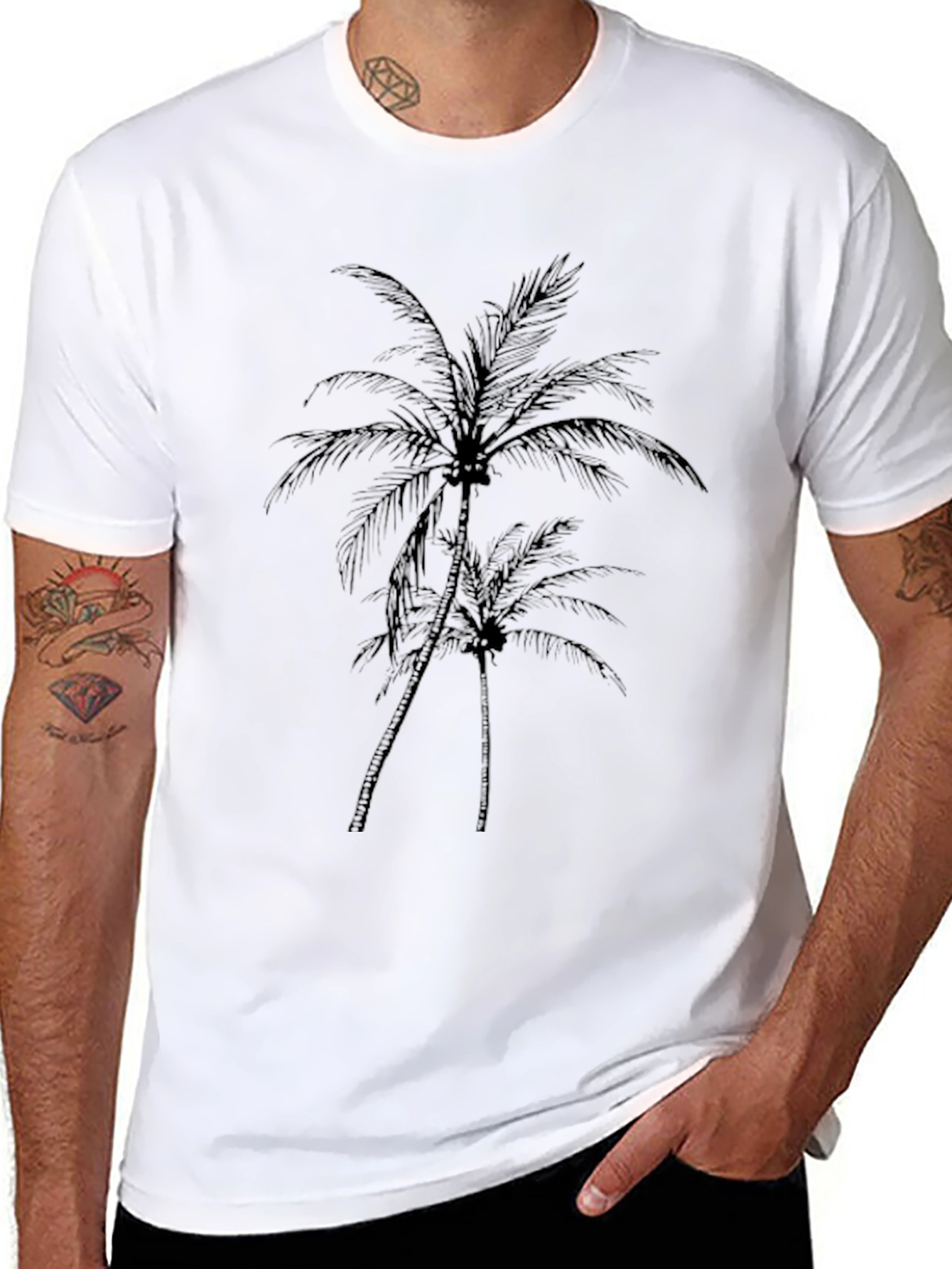 Black Palm Tree Graphic Tee
