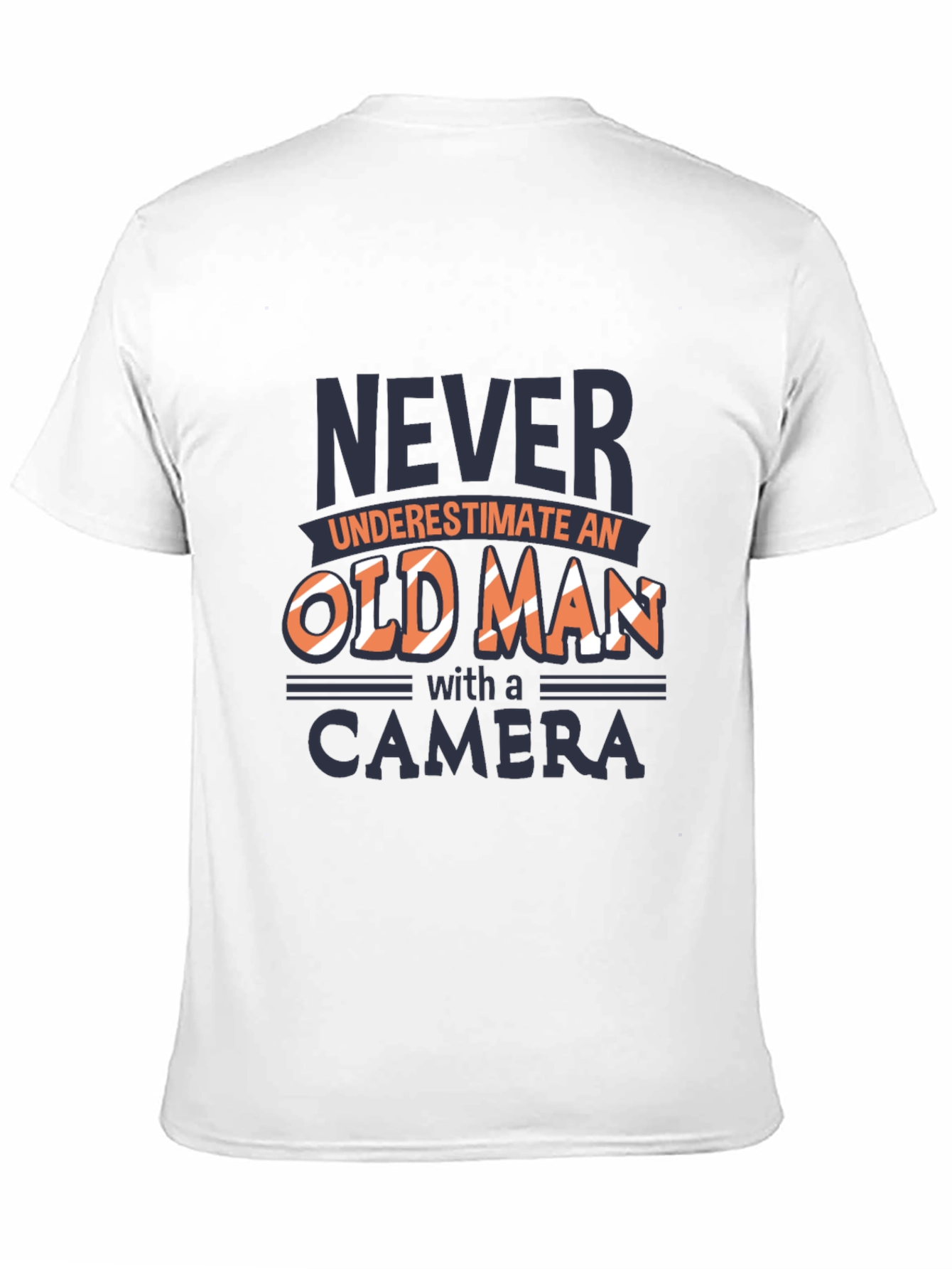 Never Underestimate Old Man Camera Black T-Shirt