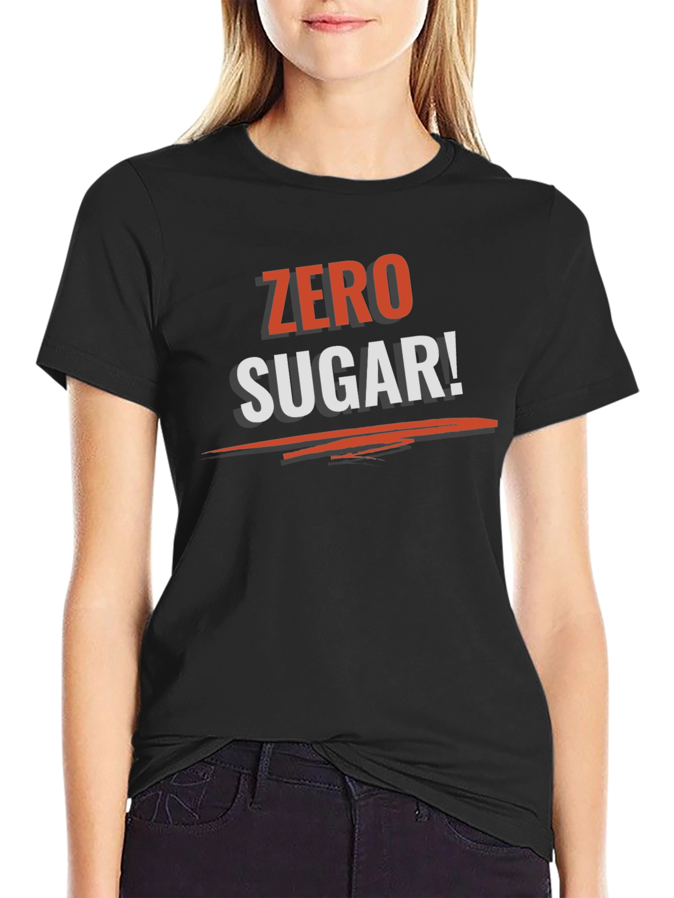 Zero Sugar Graphic Tee - Black Cotton T-Shirt