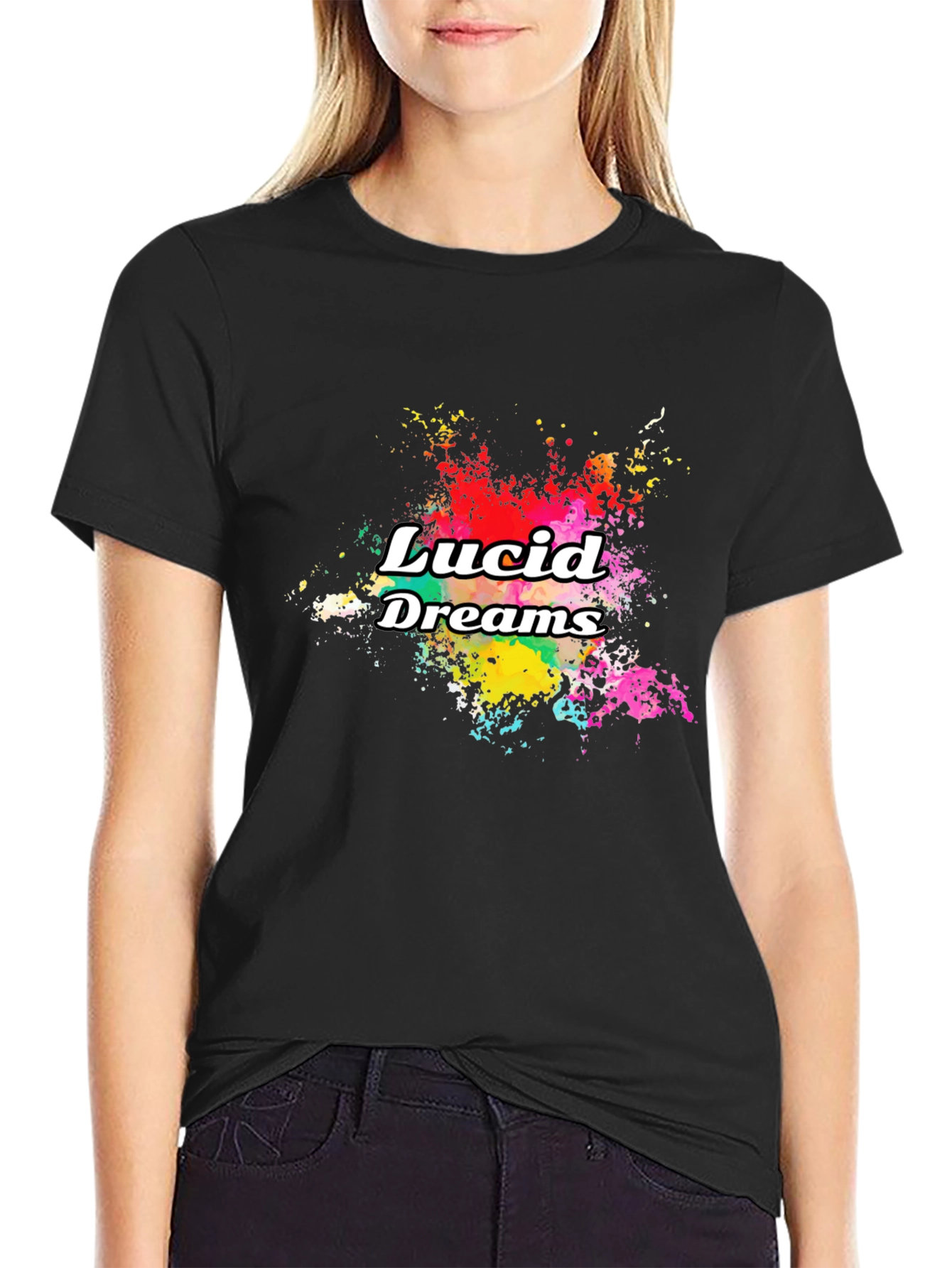 Lucid Dreams Graphic Print Black T-Shirt