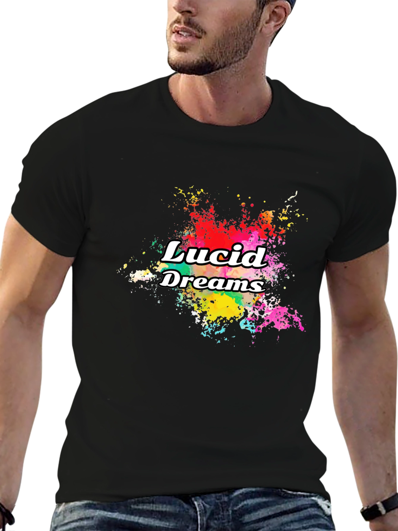Lucid Dreams Graphic Print Black T-Shirt