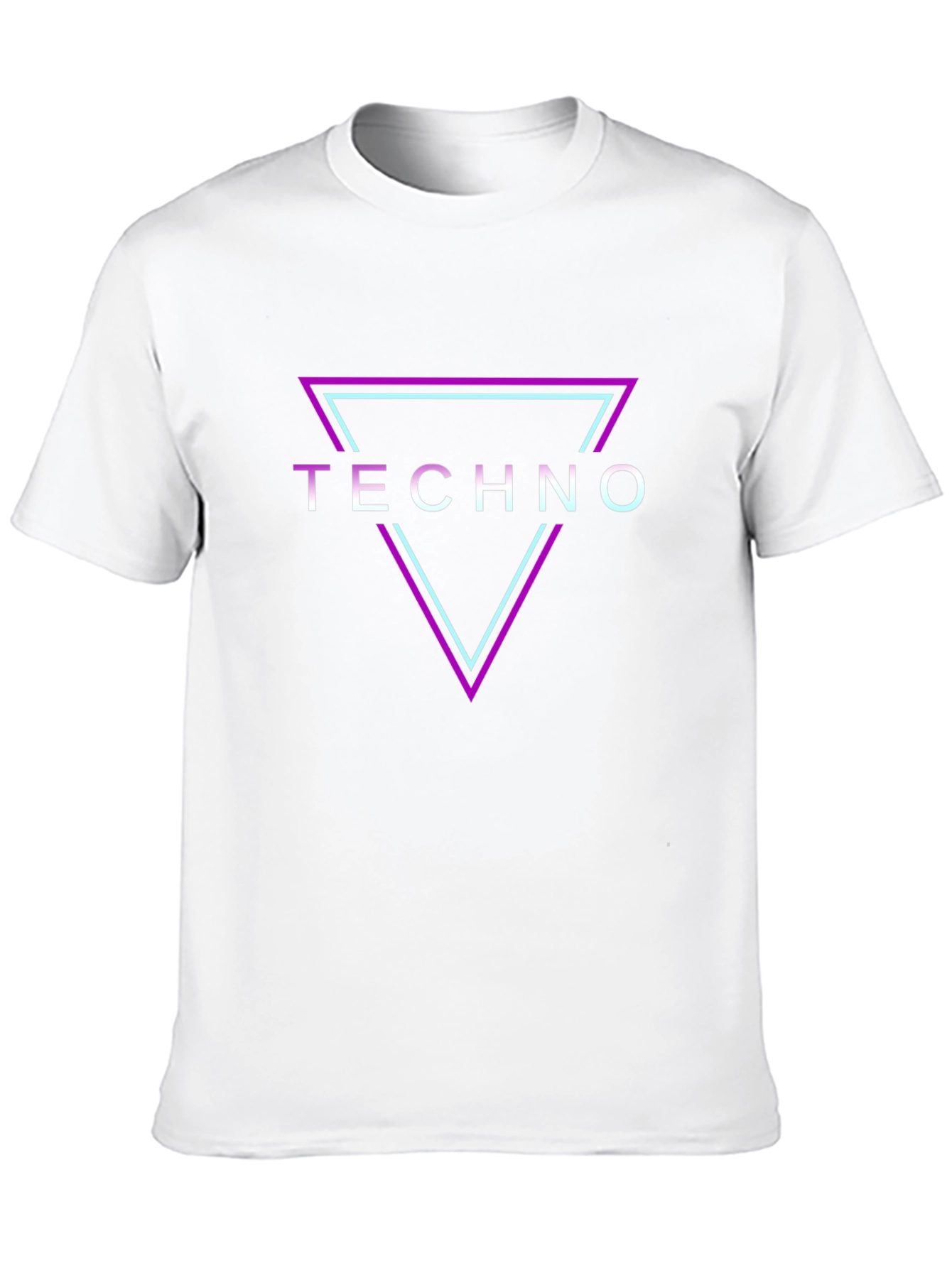 Techno Graphic Tee - Black Neon Triangle Shirt