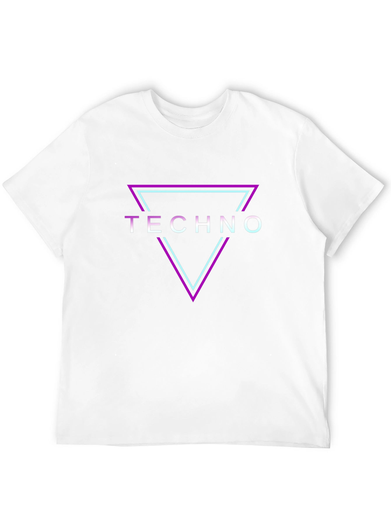 Techno Graphic Tee - Black Neon Triangle Shirt