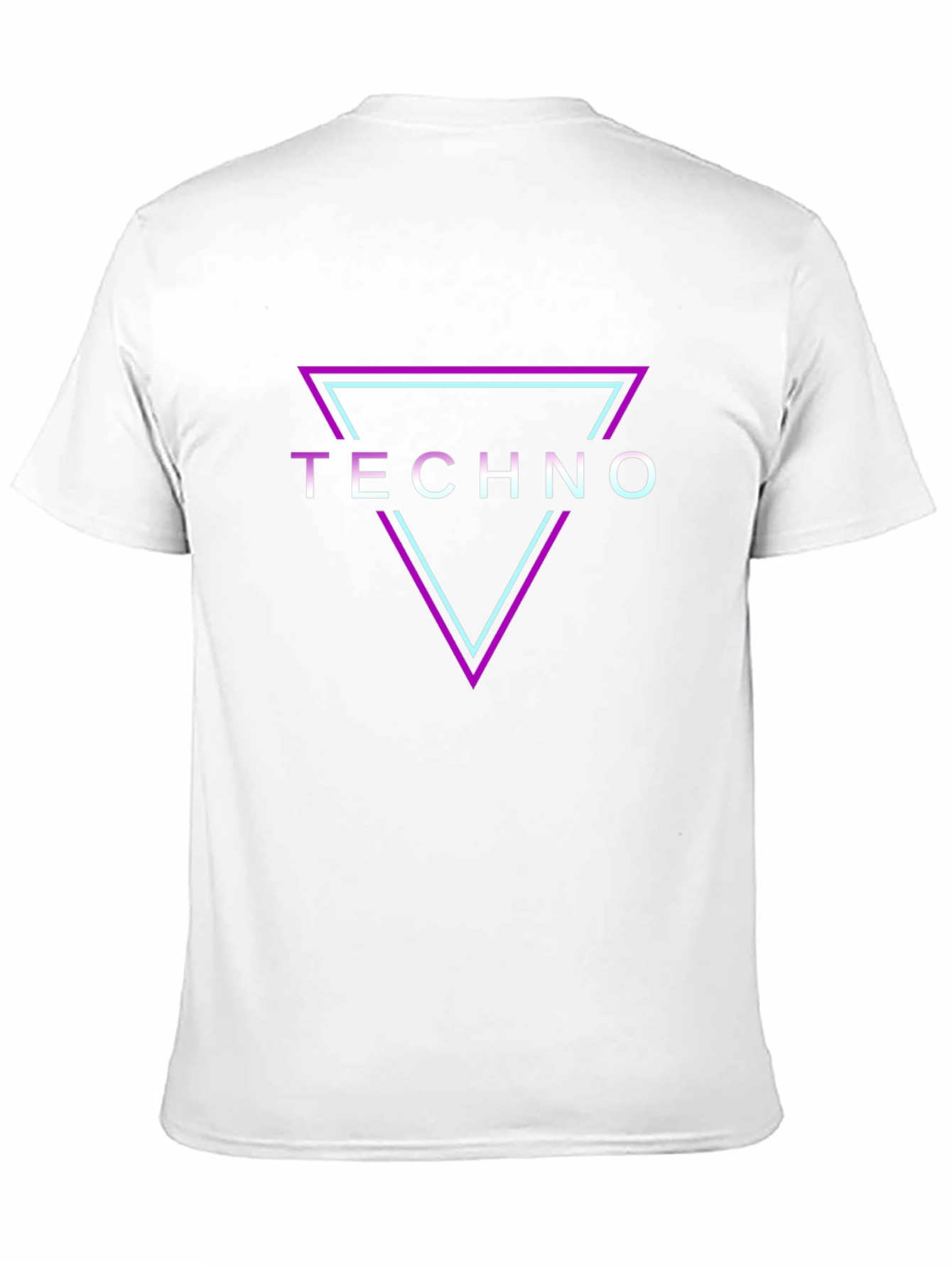 Techno Graphic Tee - Black Neon Triangle Shirt