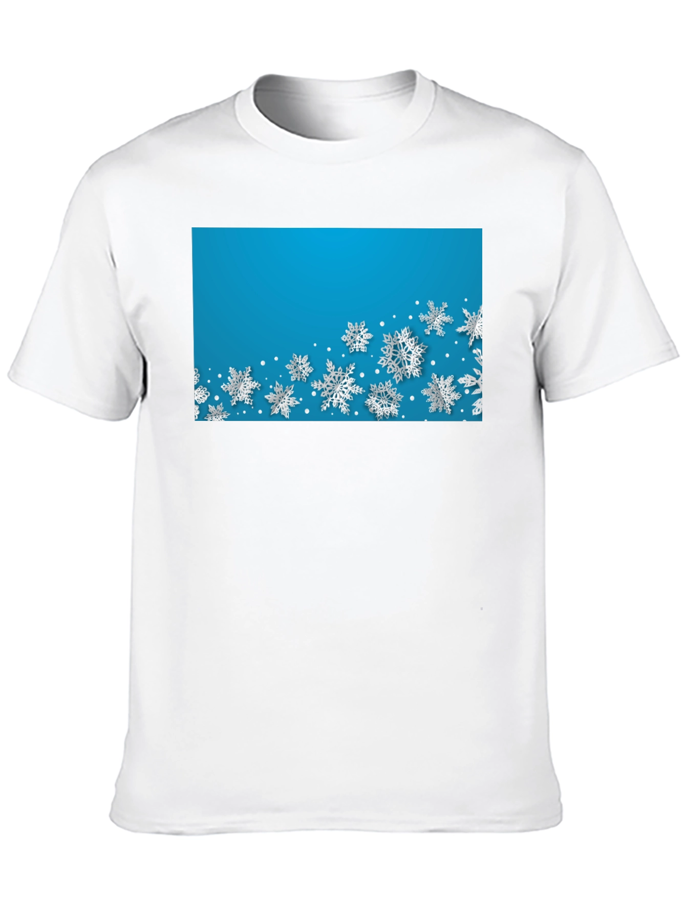 Snowflake Print Crew Neck Tee
