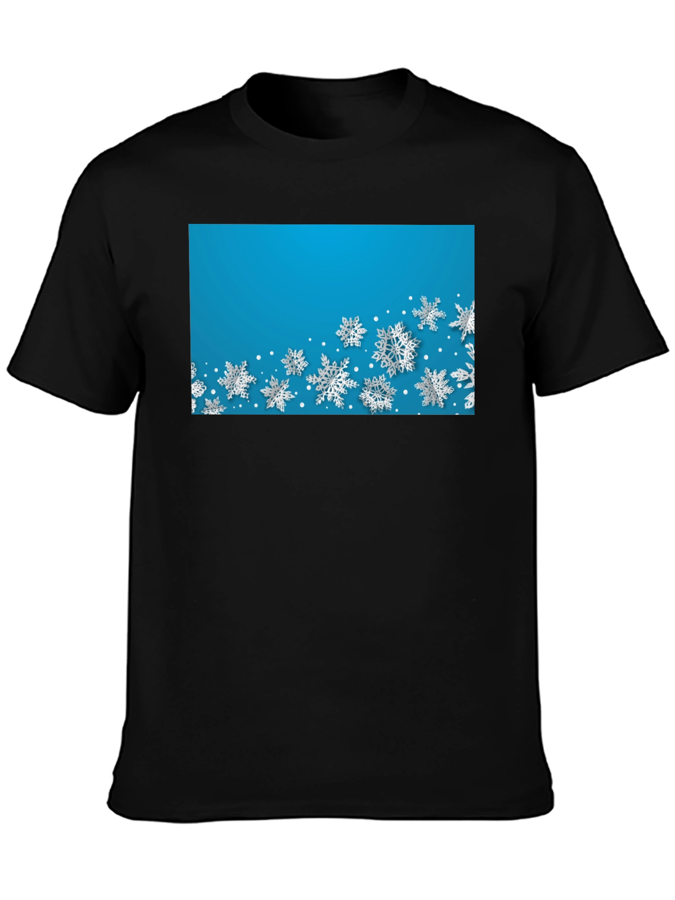 Snowflake Print Crew Neck Tee