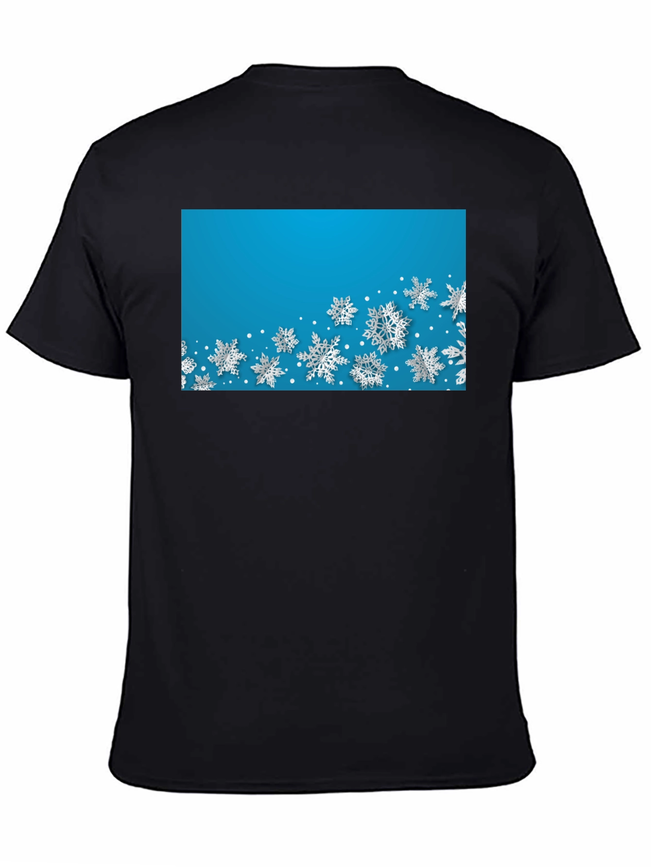 Snowflake Print Crew Neck Tee