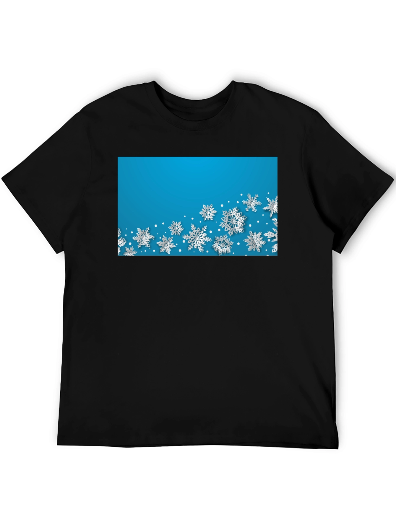 Snowflake Print Crew Neck Tee