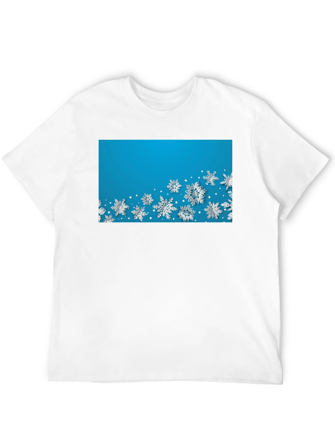 Snowflake Print Crew Neck Tee
