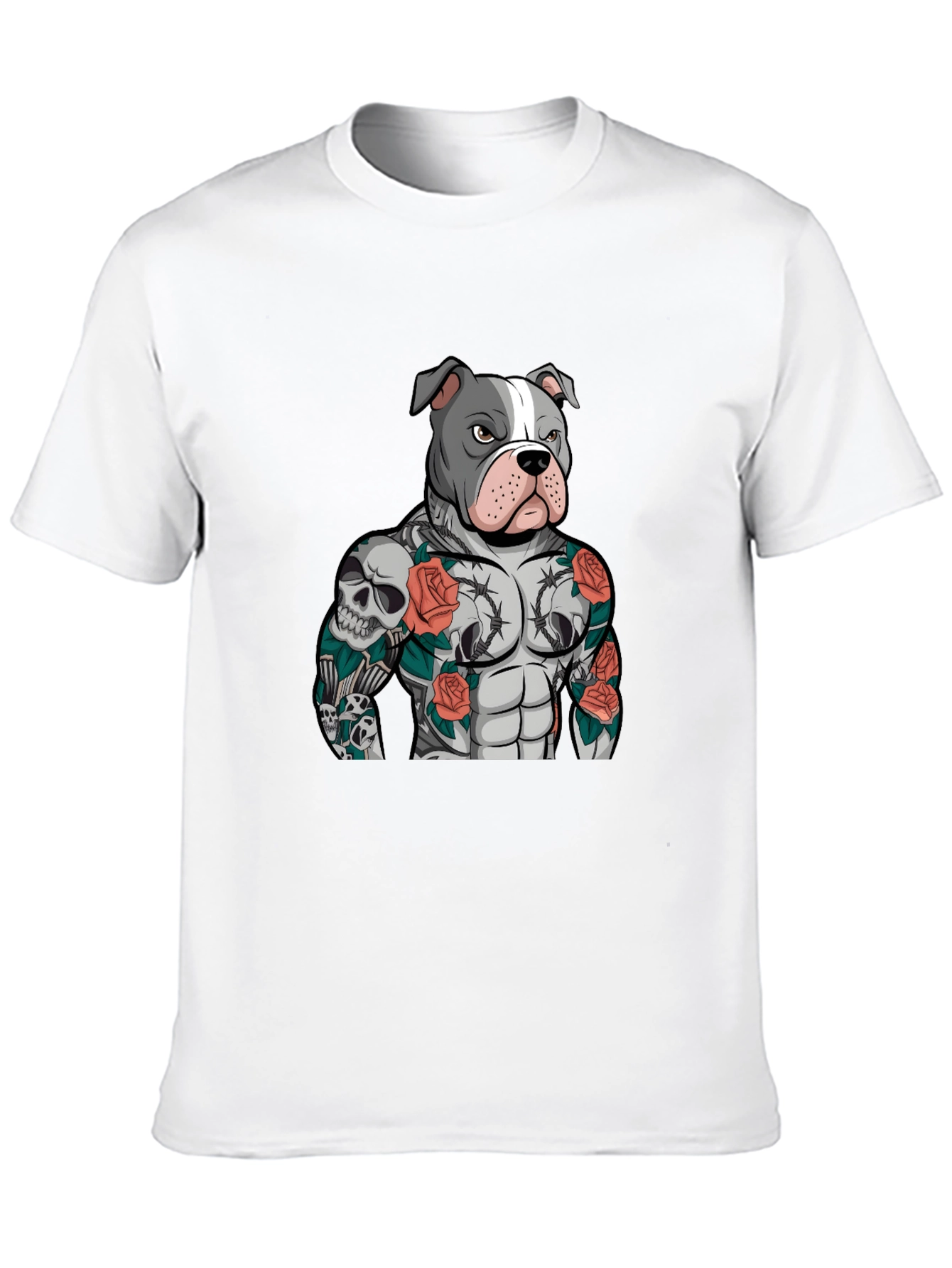Pitbull Tattoo Art Black T-Shirt