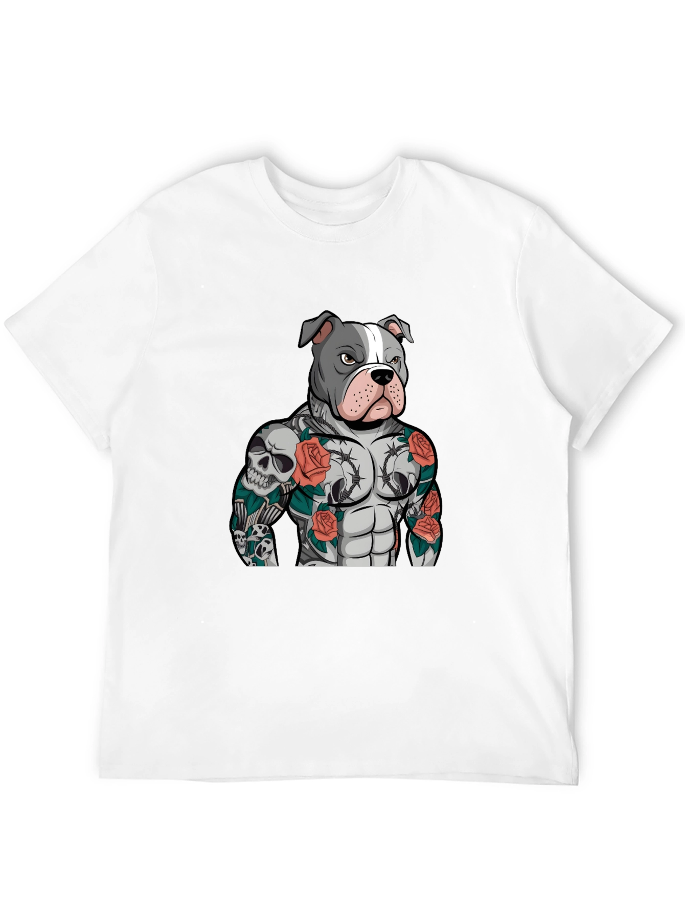 Pitbull Tattoo Art Black T-Shirt