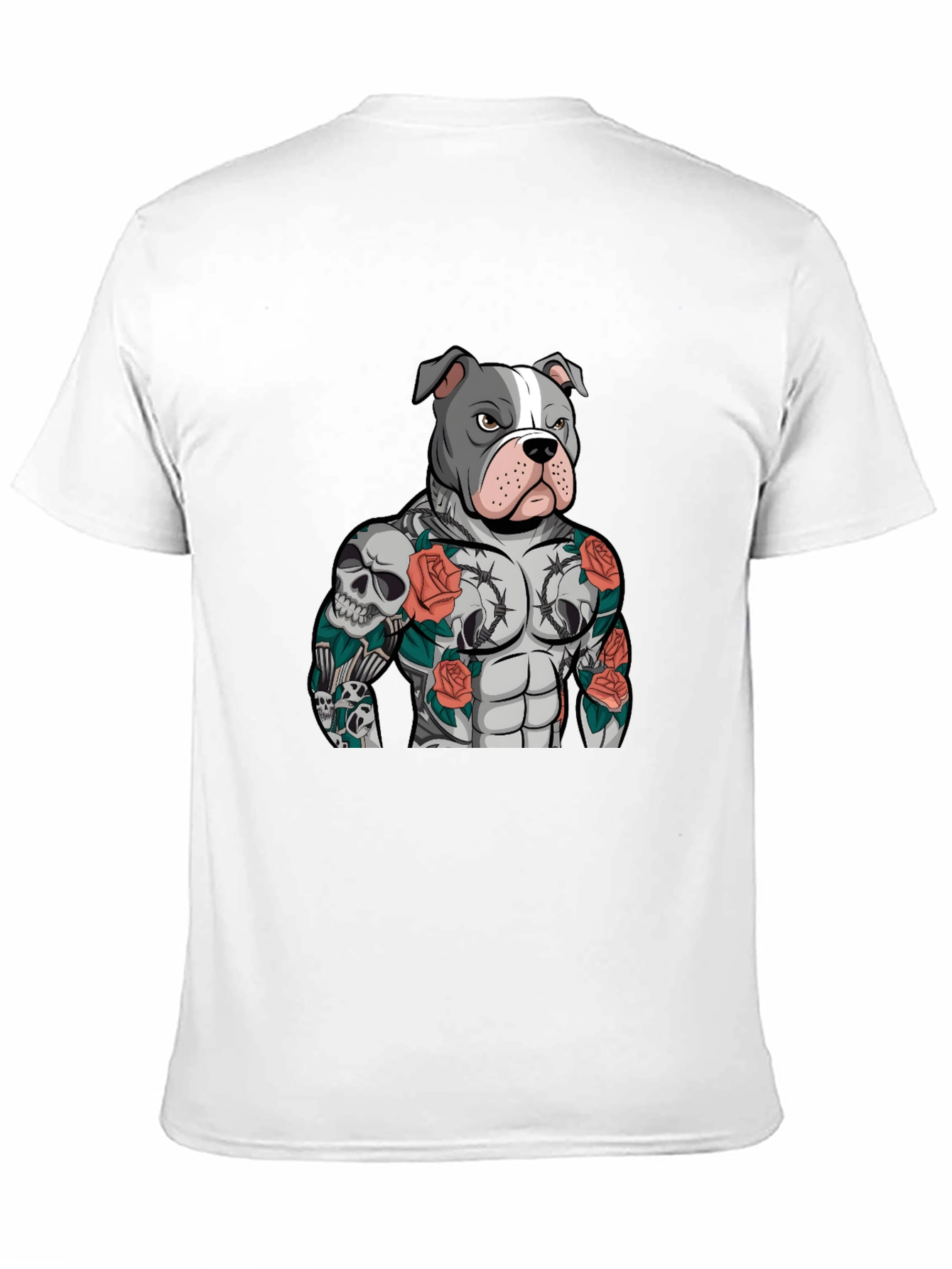 Pitbull Tattoo Art Black T-Shirt