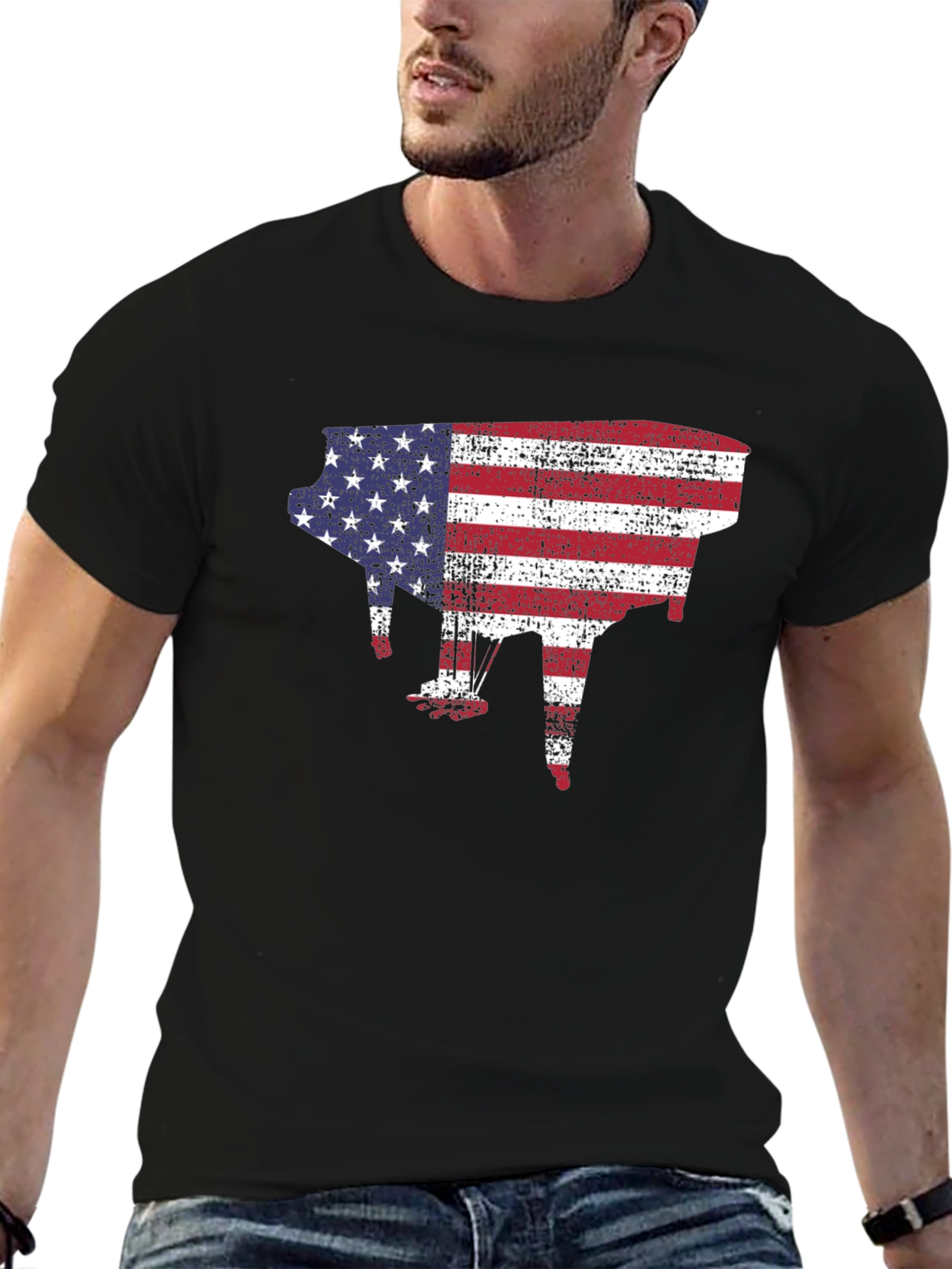 American Flag Piano T-Shirt
