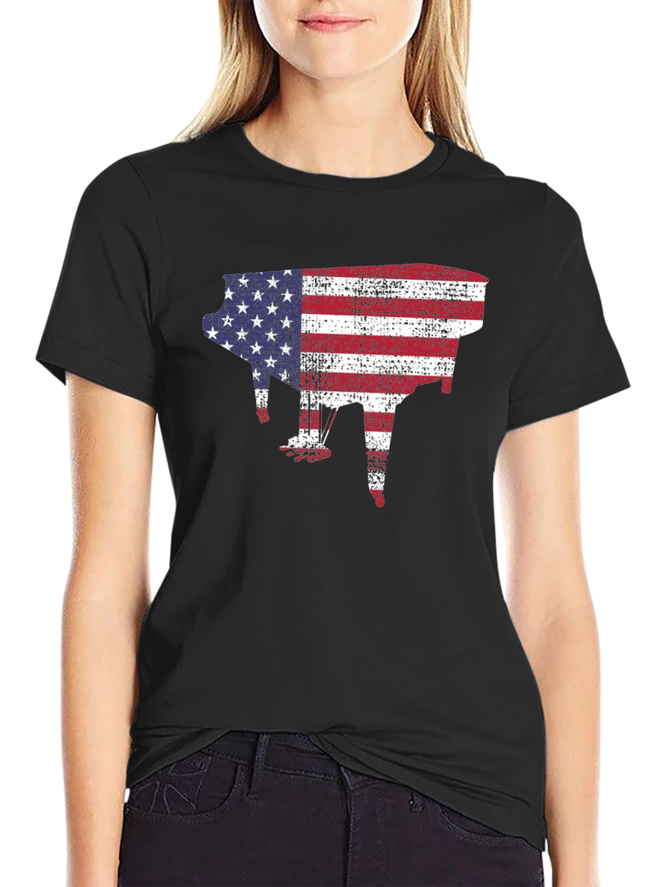 American Flag Piano T-Shirt