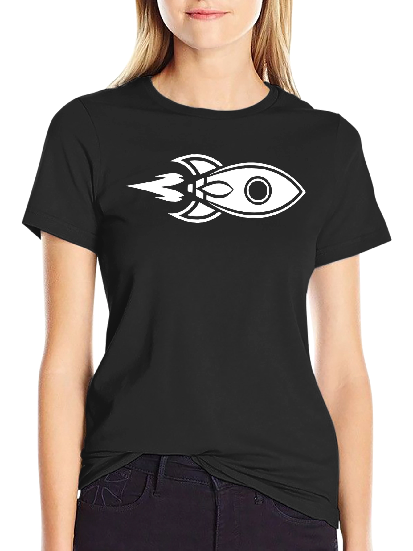 Rocket Graphic Black T-Shirt | Stylish Comfort