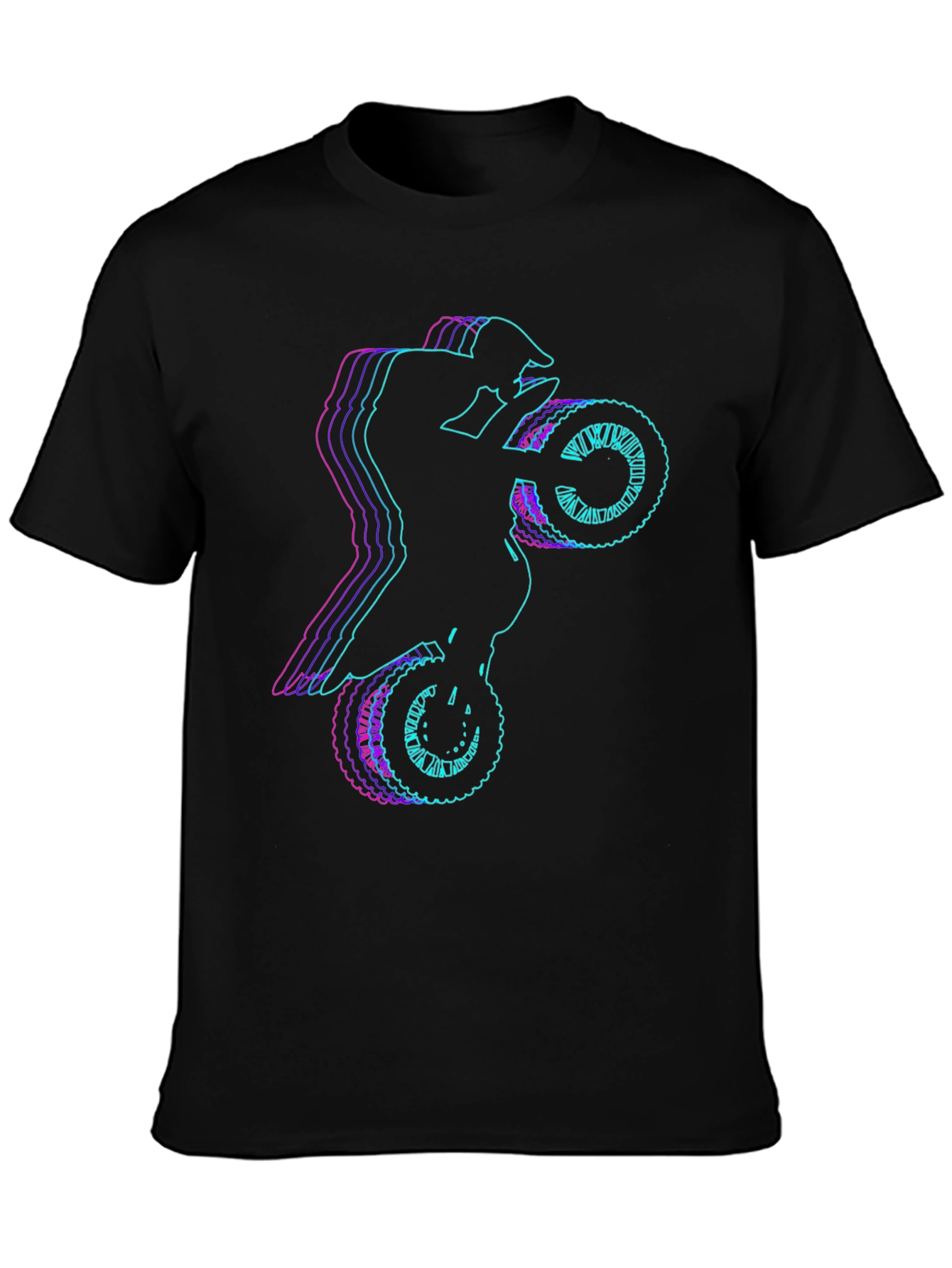 Motorcycle Rider Graphic Tee - Black