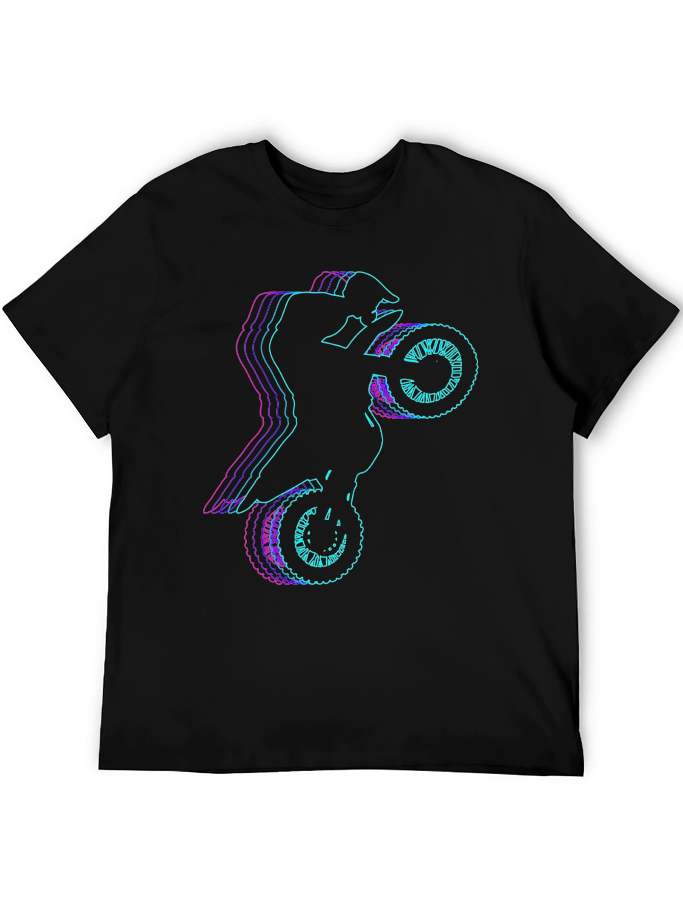 Motorcycle Rider Graphic Tee - Black