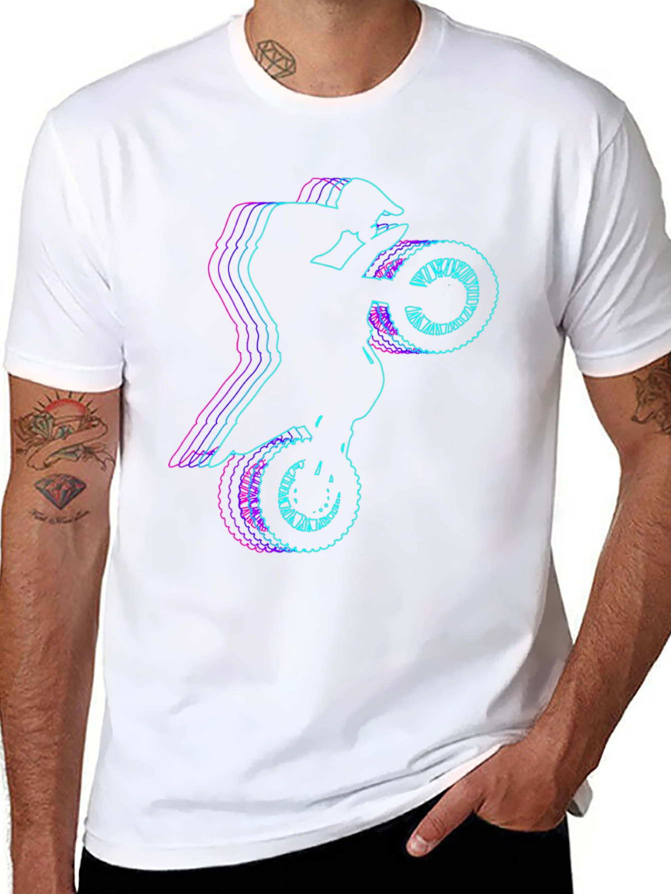 Motorcycle Rider Graphic Tee - Black