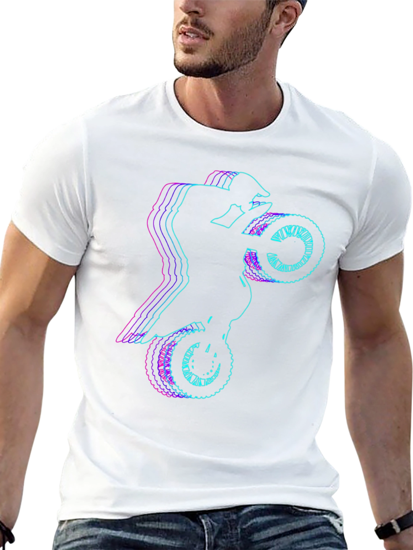 Motorcycle Rider Graphic Tee - Black