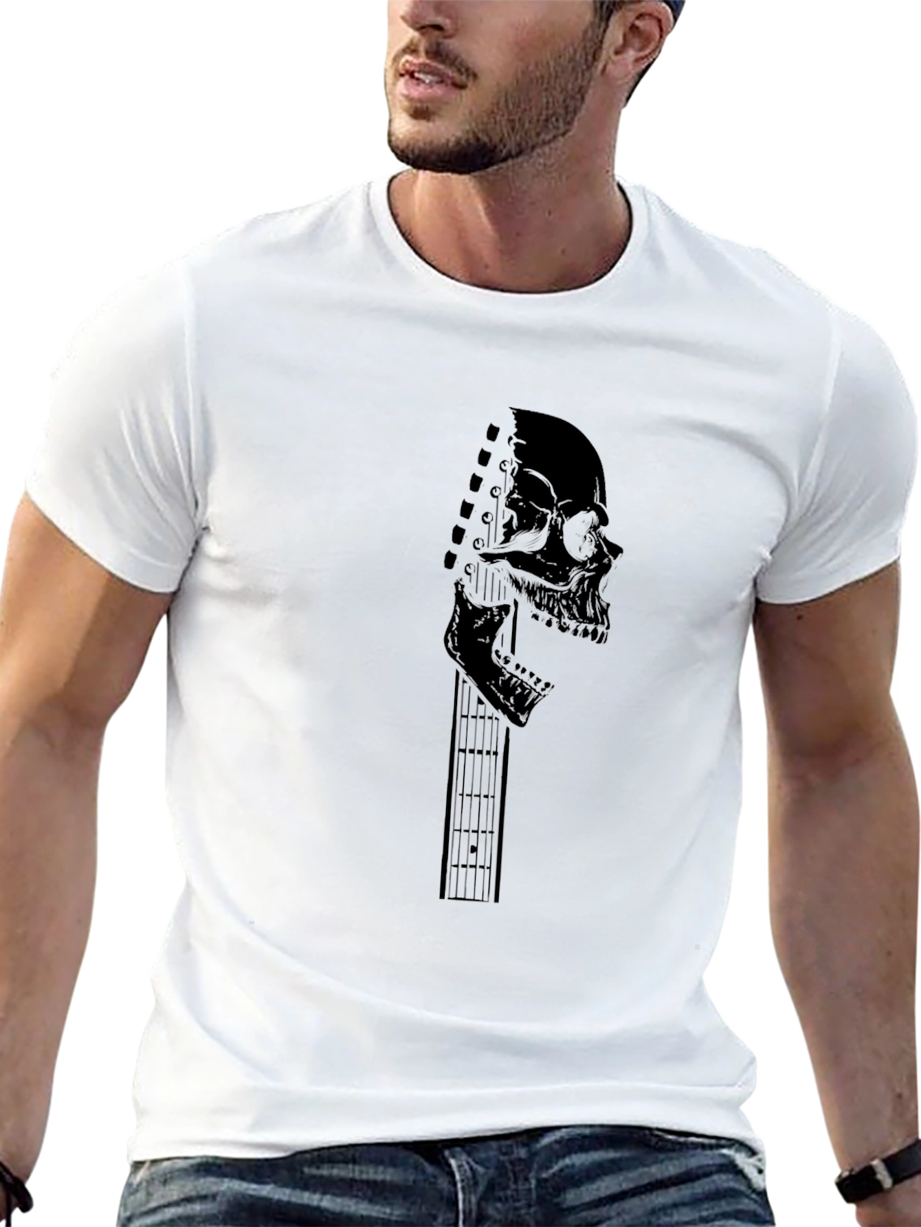 Skull Guitar T-Shirt - Rocker Style