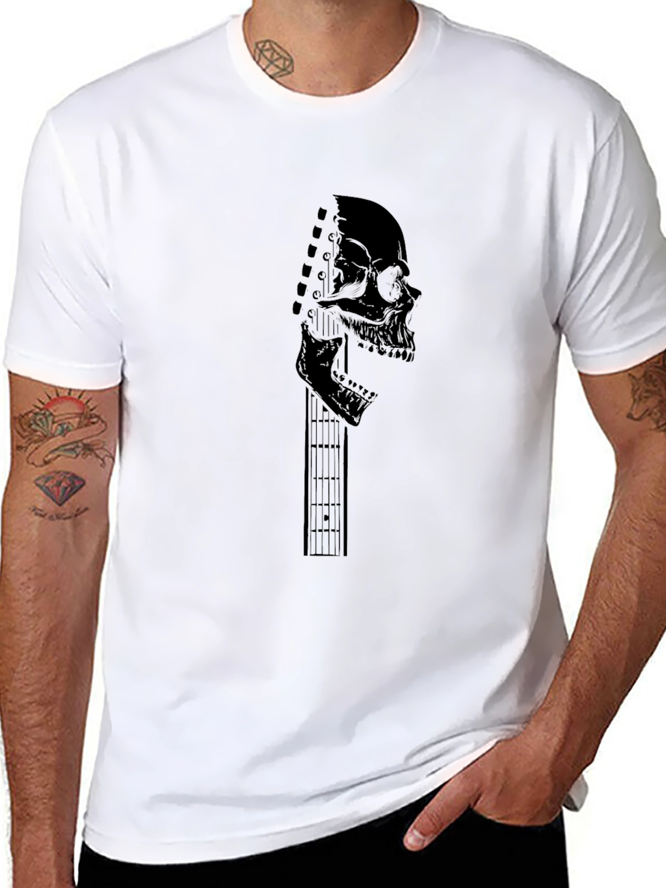 Skull Guitar T-Shirt - Rocker Style
