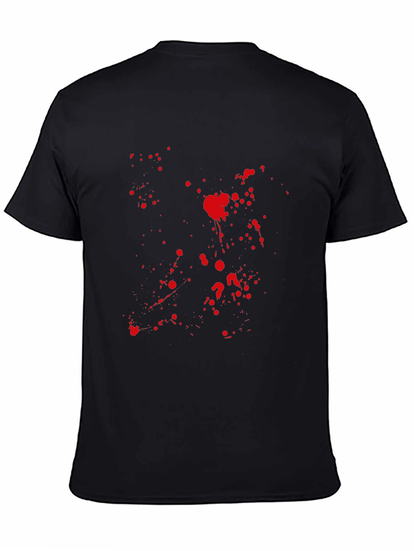 Mens Black Tee with Red Splatter Graphic