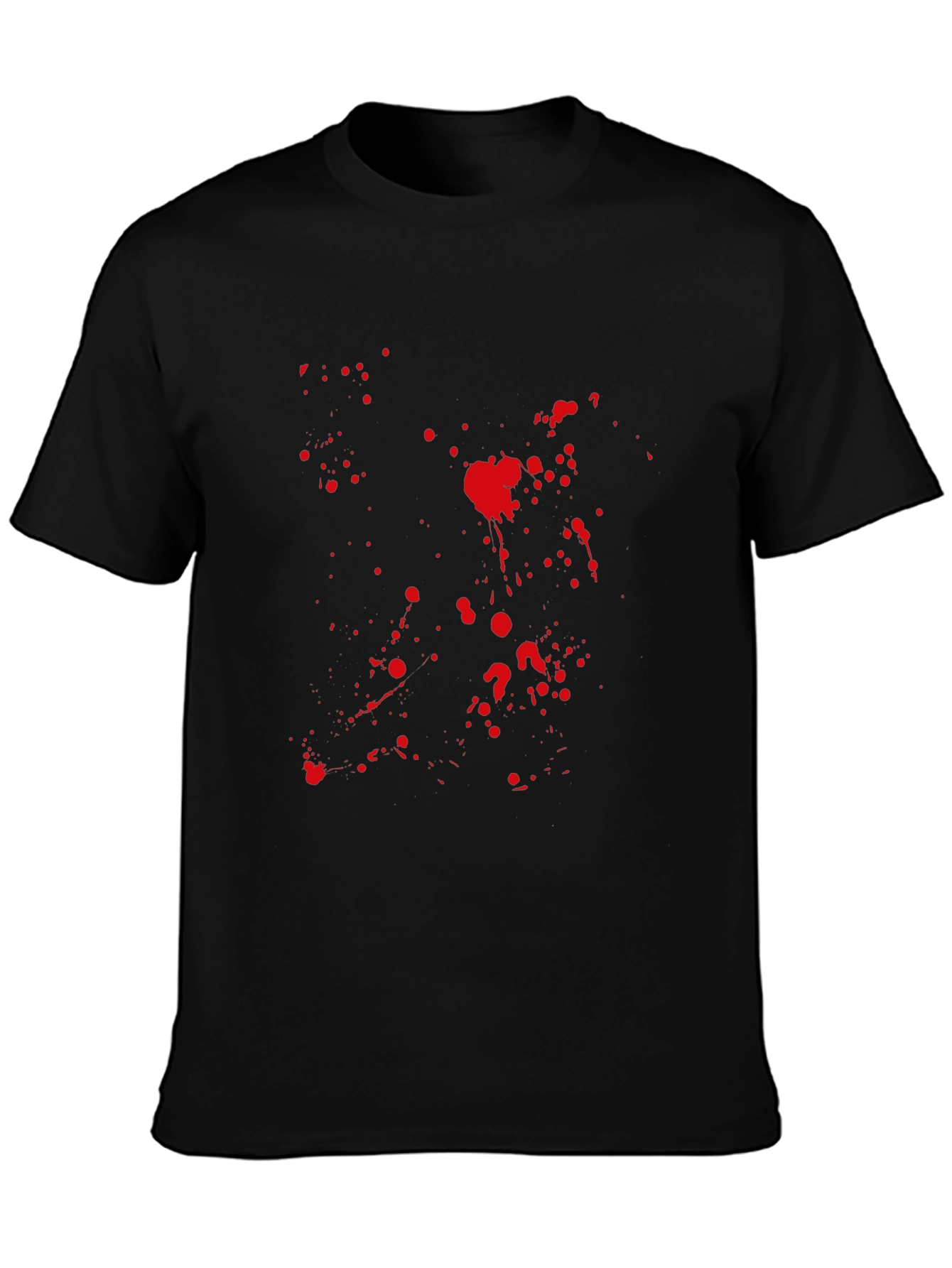 Mens Black Tee with Red Splatter Graphic