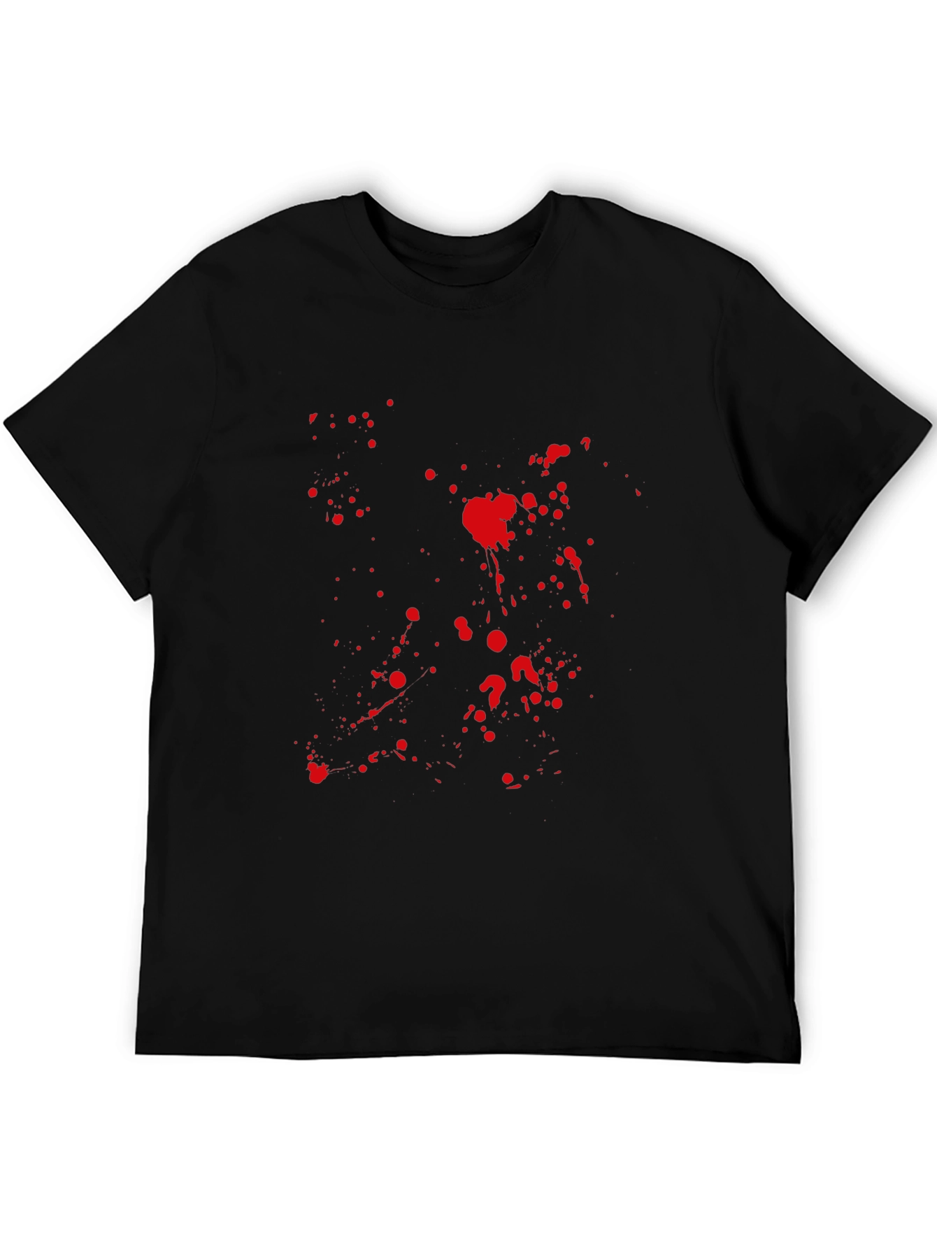 Mens Black Tee with Red Splatter Graphic