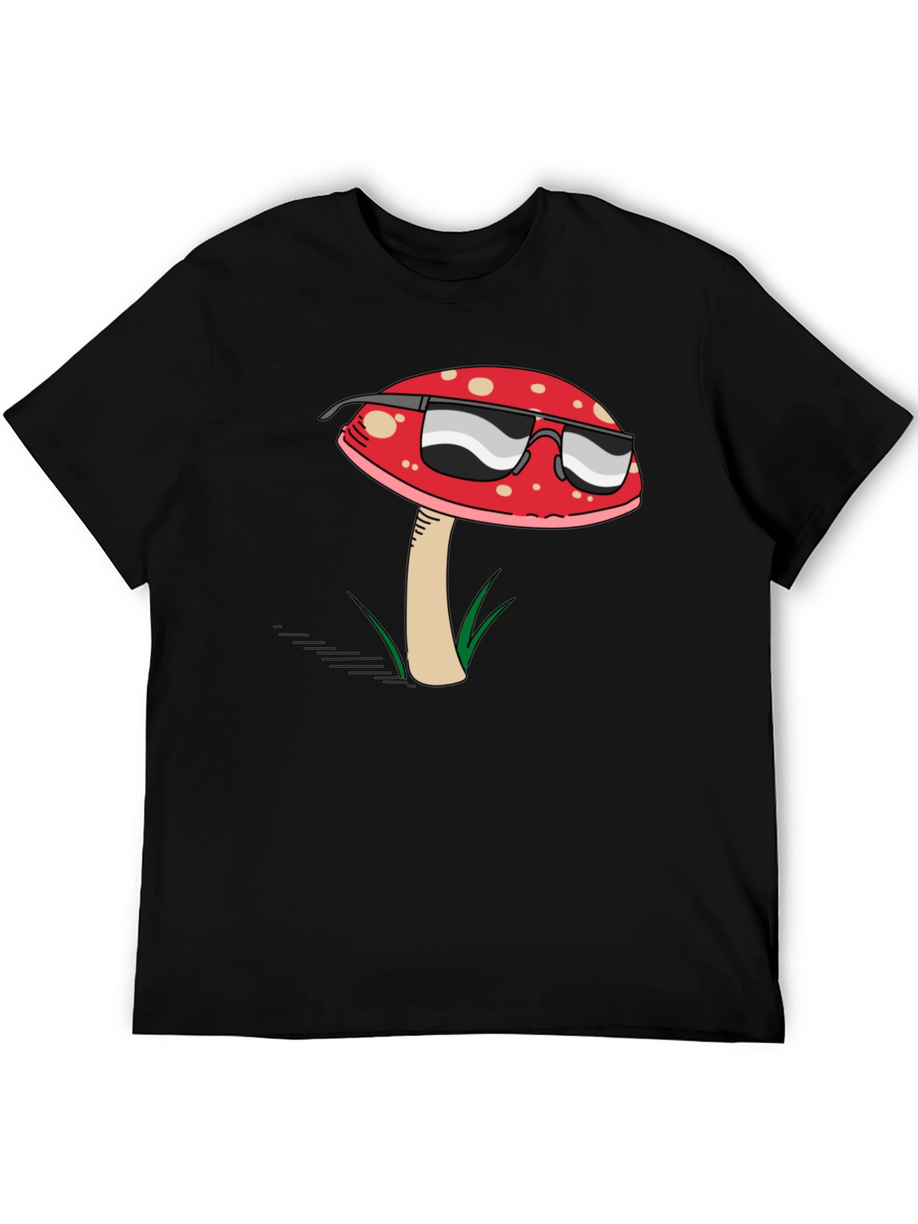 Cool Mushroom Graphic T-Shirt - Black Cotton Tee