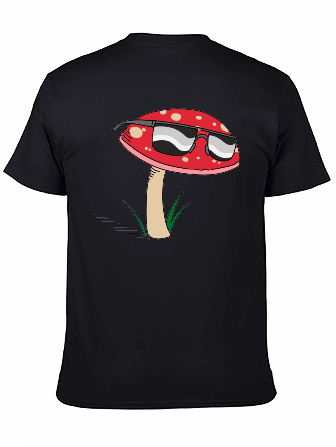 Cool Mushroom Graphic T-Shirt - Black Cotton Tee