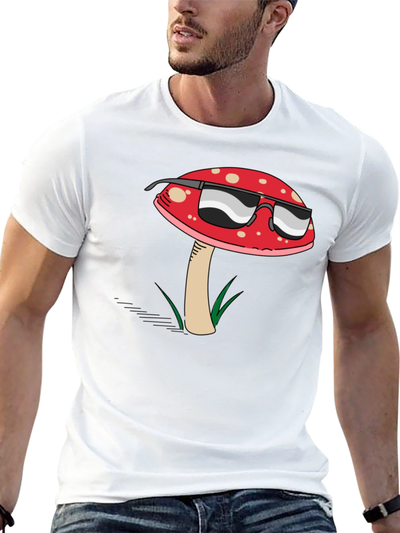 Cool Mushroom Graphic T-Shirt - Black Cotton Tee