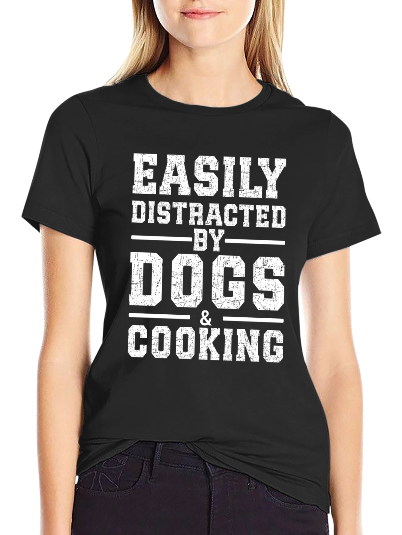 Easily Distracted By Dogs & Cooking - Graphic Tee