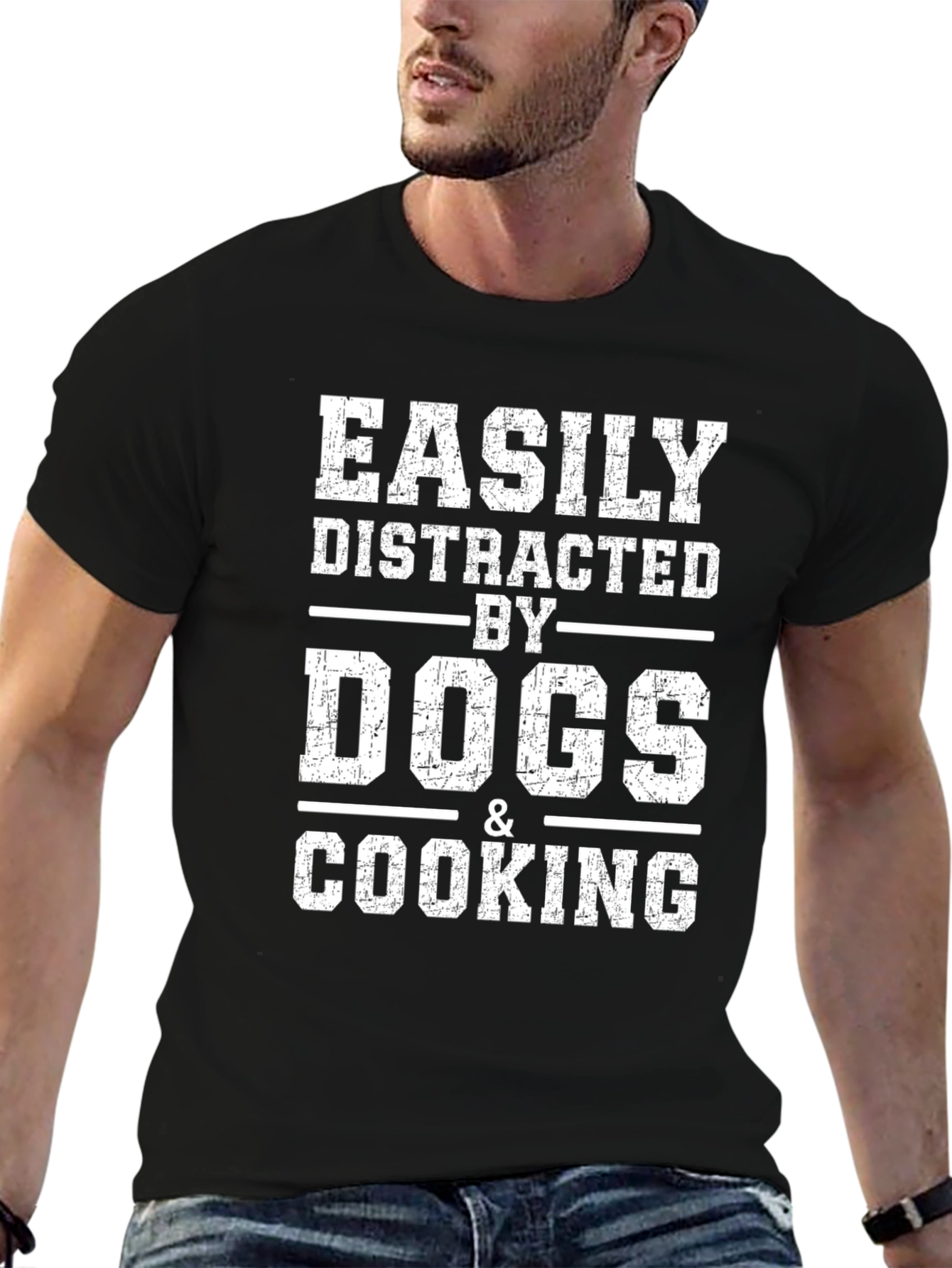 Easily Distracted By Dogs & Cooking - Graphic Tee