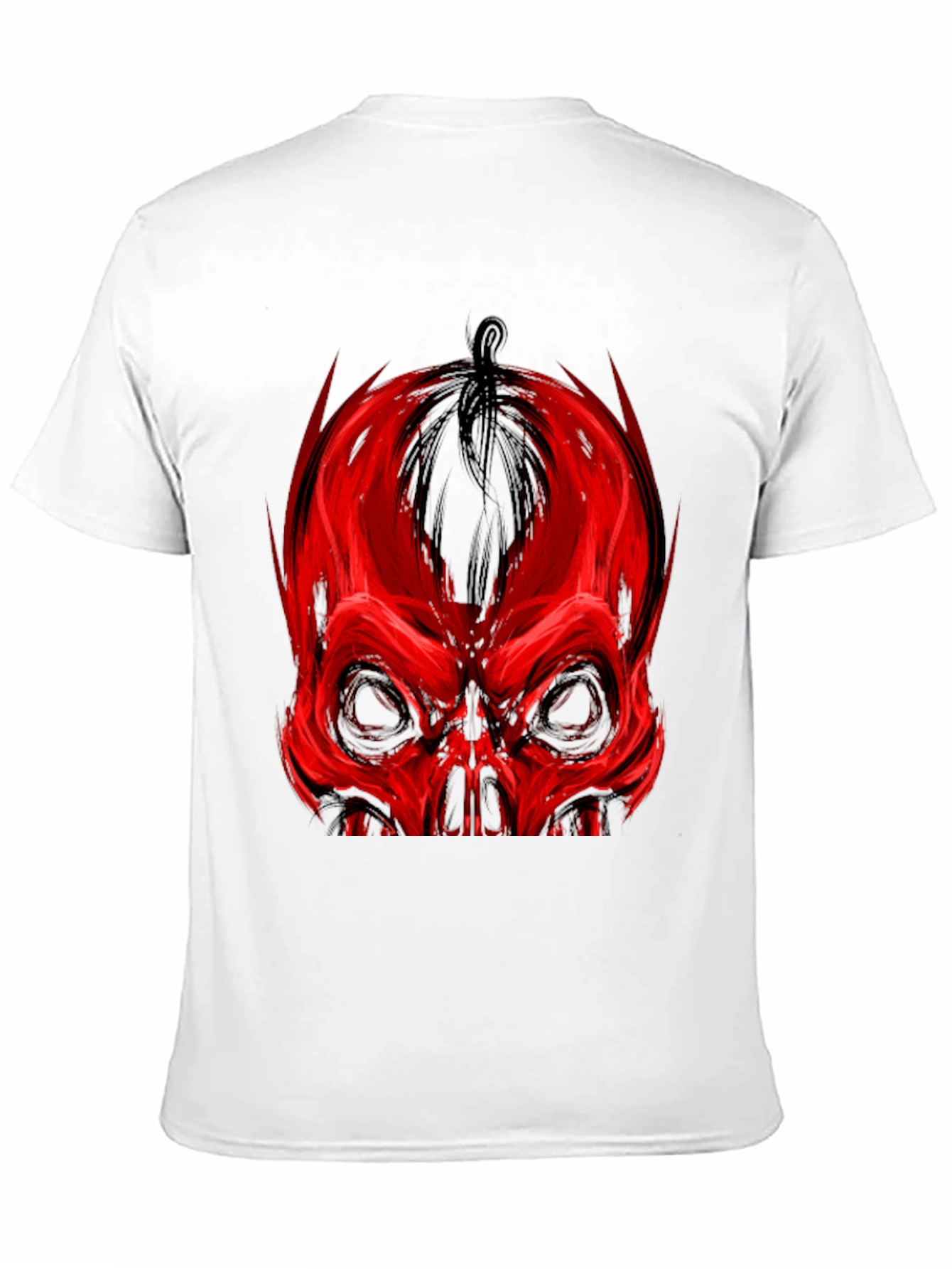 Red Skull Graphic Print Black T-Shirt