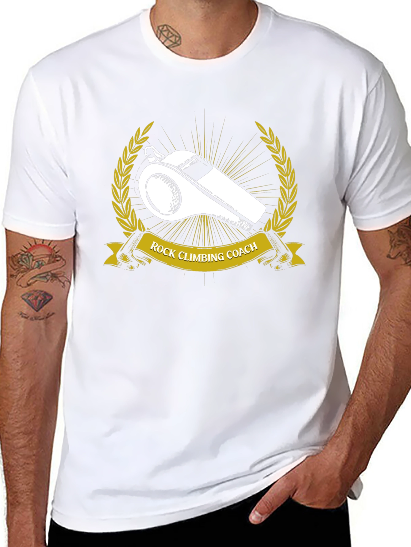 Rock Climbing Coach T-Shirt - Whistle Graphic Tee