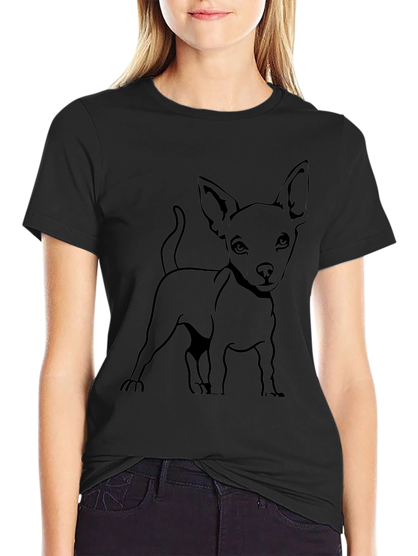 Chihuahua Graphic Tee - Black Dog Lover Shirt