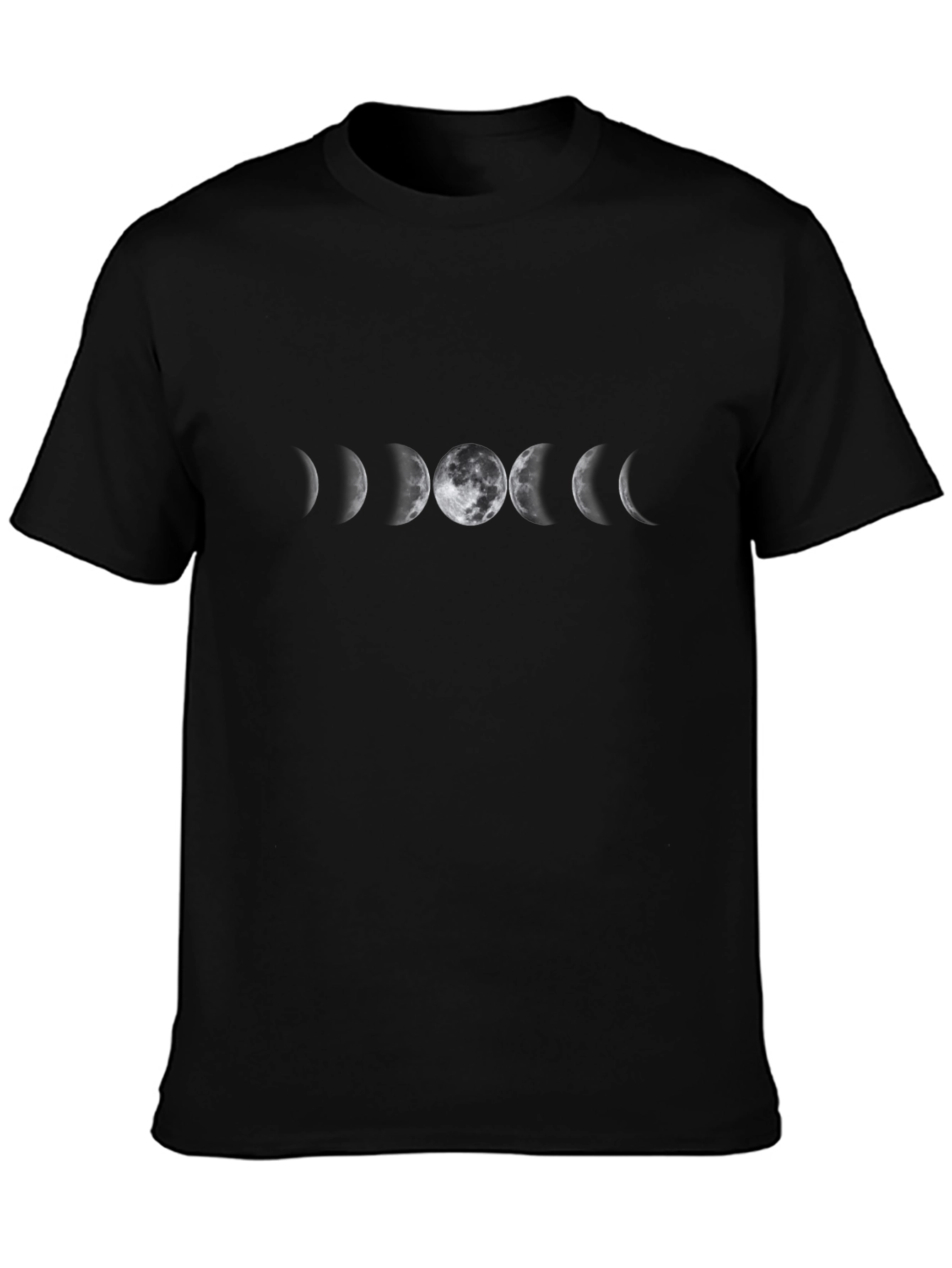 Lunar Phase Graphic T-Shirt - Black Crew Neck