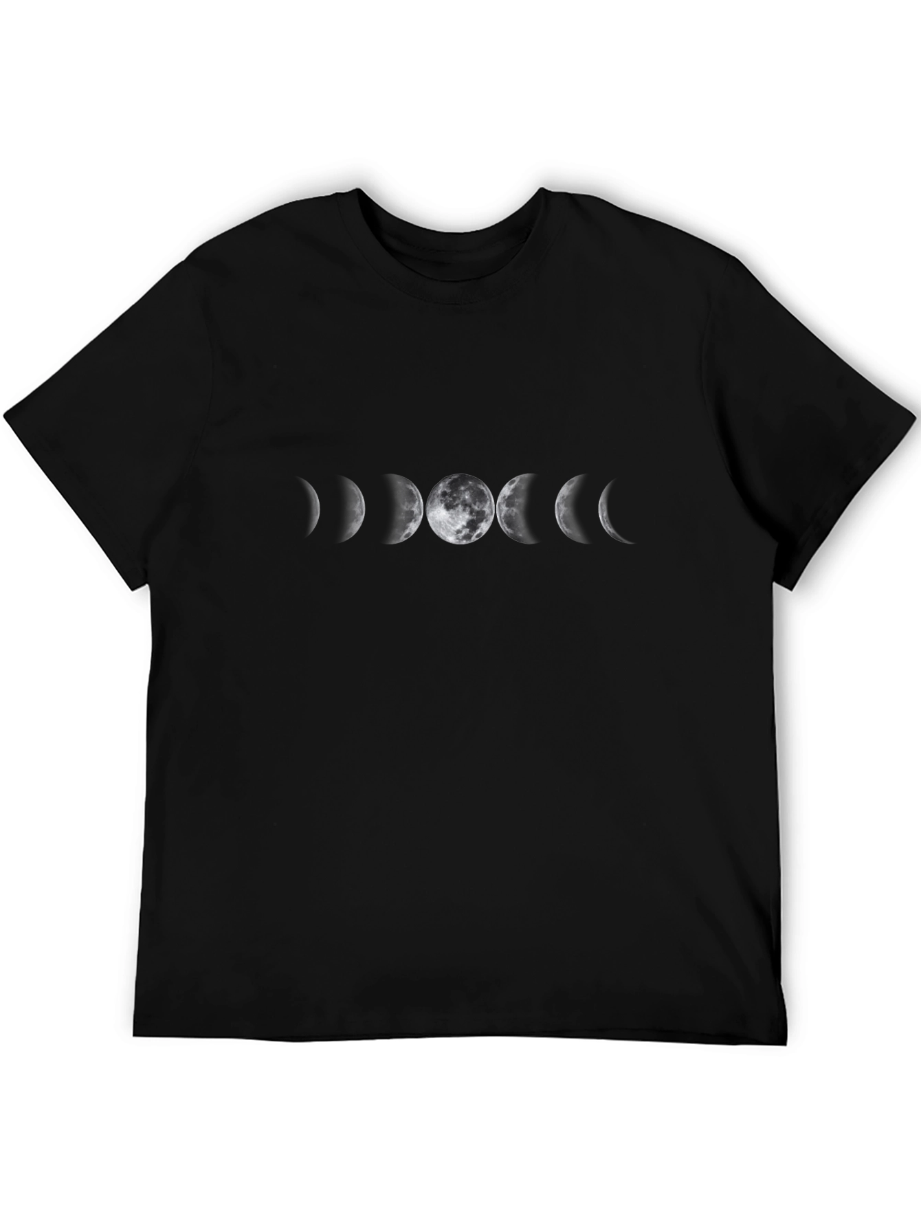 Lunar Phase Graphic T-Shirt - Black Crew Neck