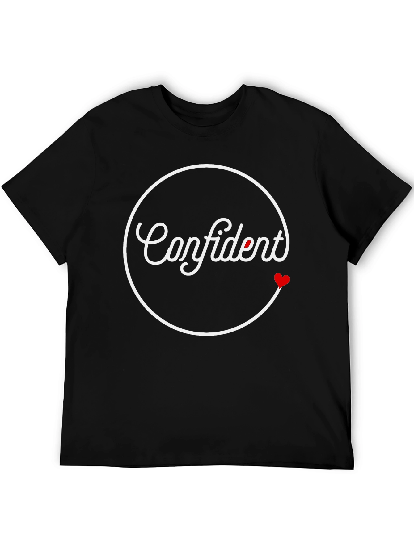 Confident Heart Graphic Black T-Shirt