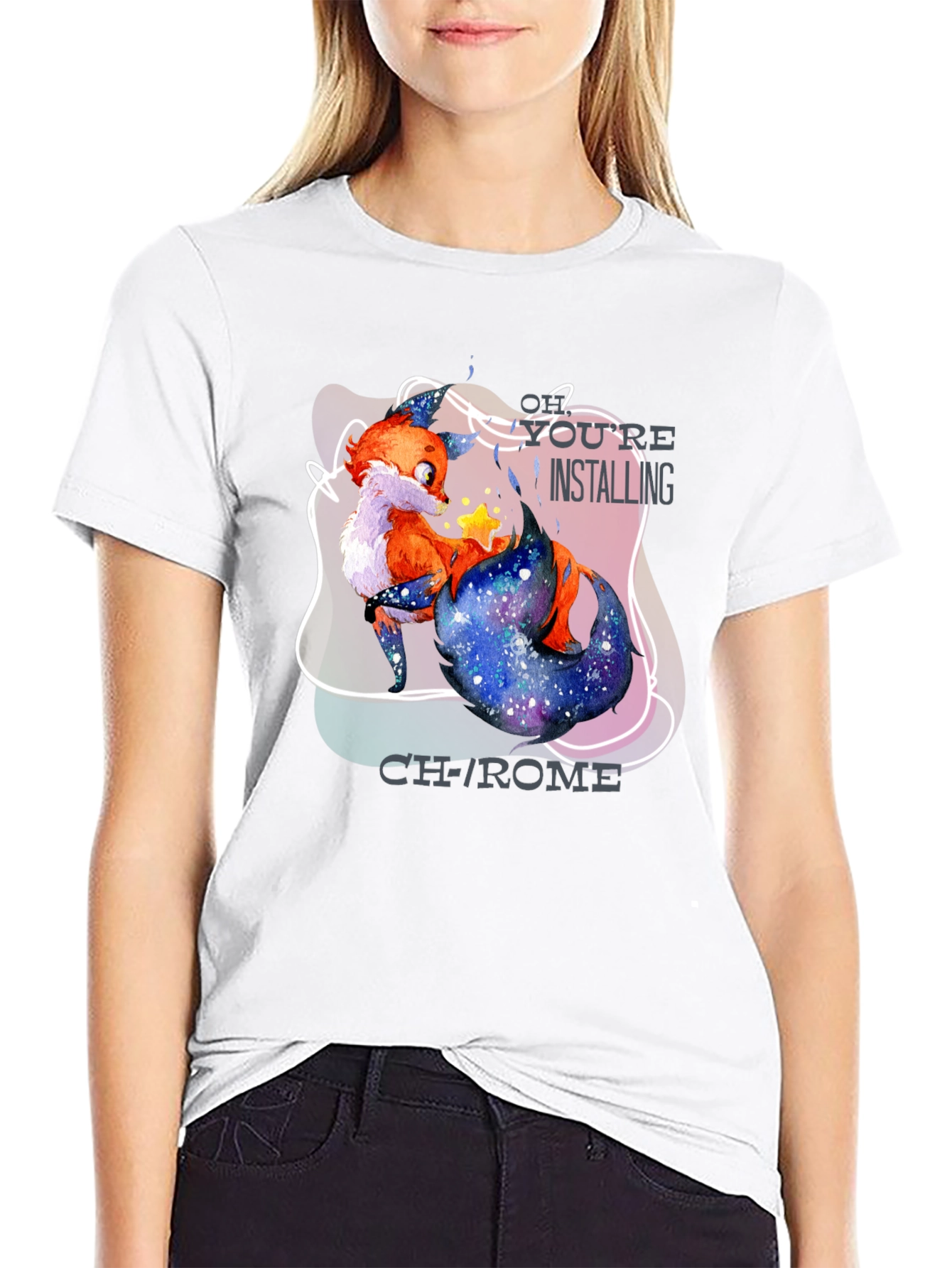 Youre Installing Chrome Fox Graphic T-Shirt