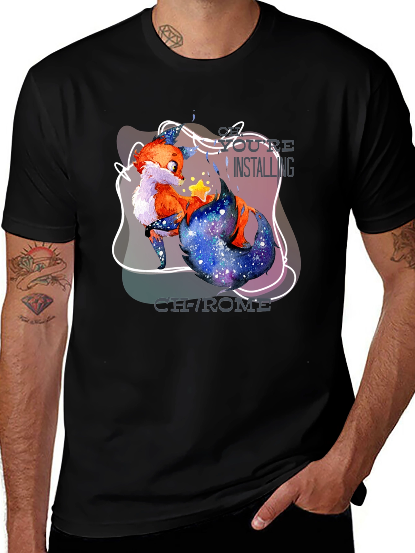 Youre Installing Chrome Fox Graphic T-Shirt