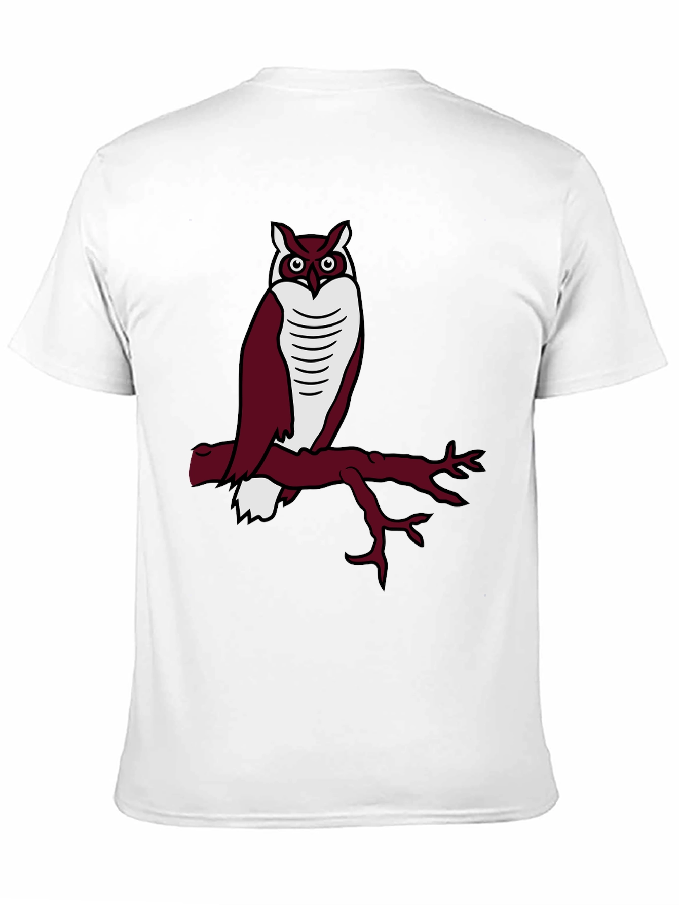 Owl on Branch Graphic Tee - Casual Black T-Shirt