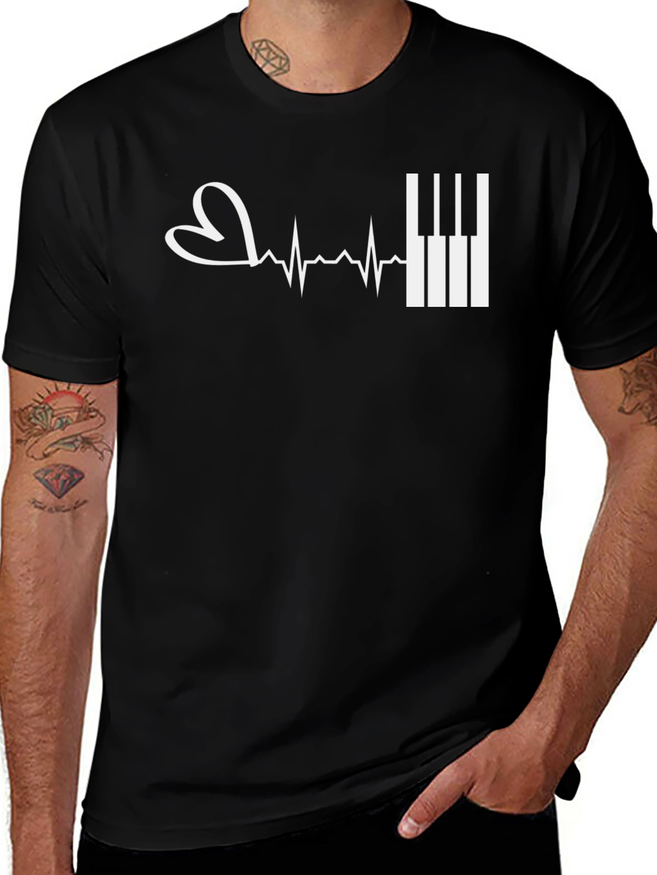 Piano Heartbeat Graphic Tee