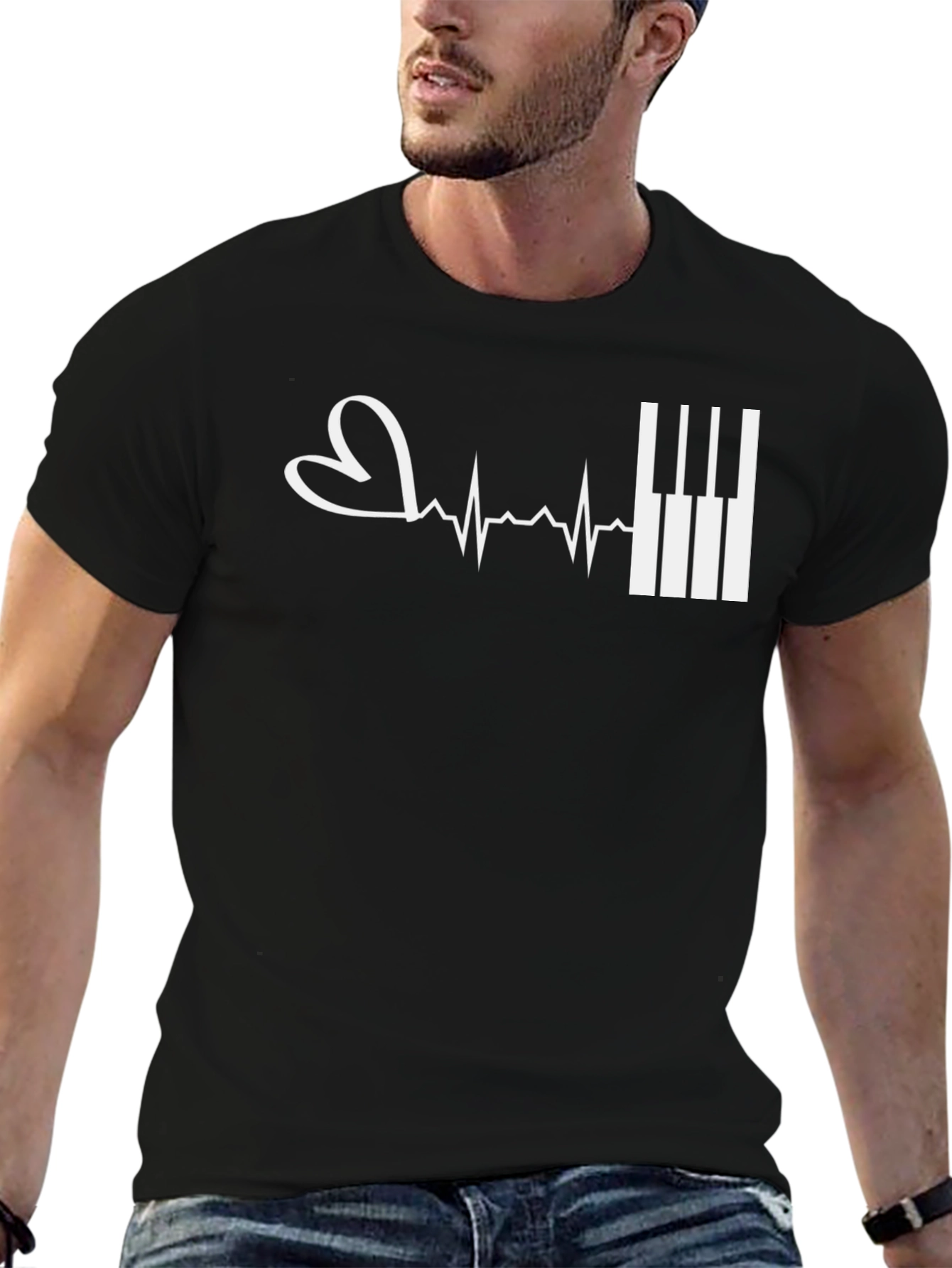Piano Heartbeat Graphic Tee