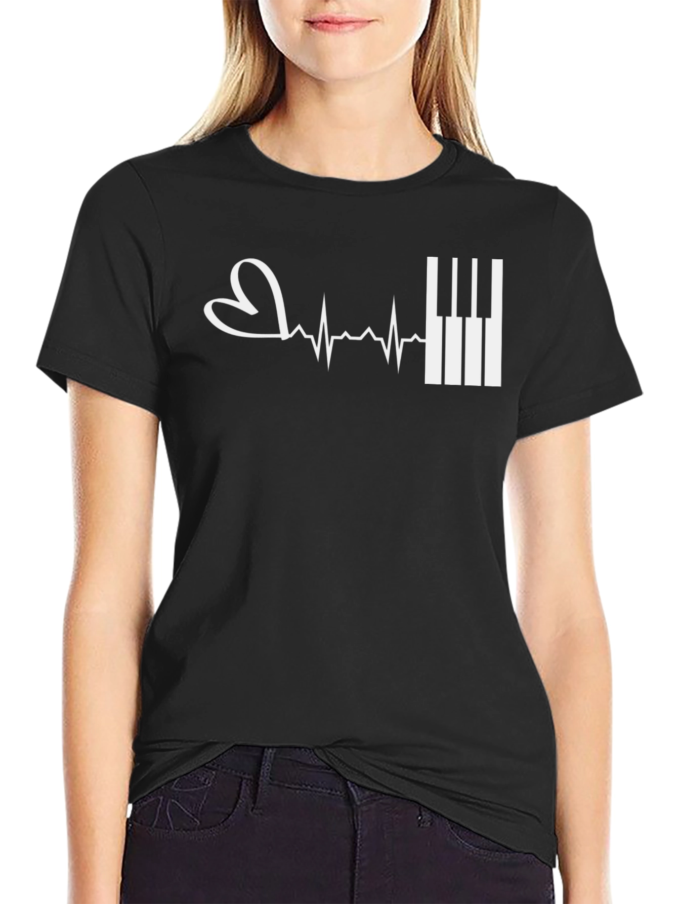 Piano Heartbeat Graphic Tee