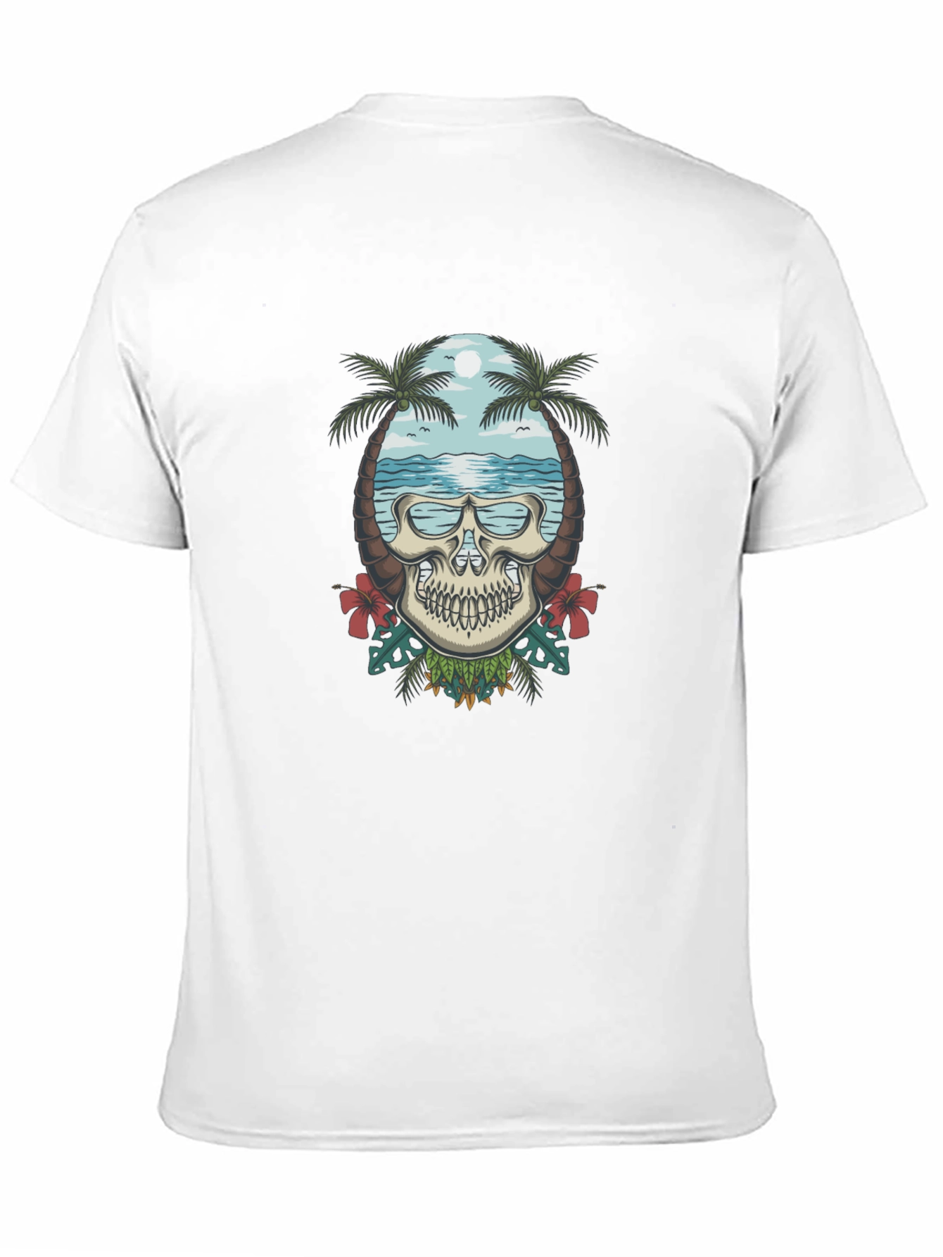 Skull Tropical Beach T-Shirt